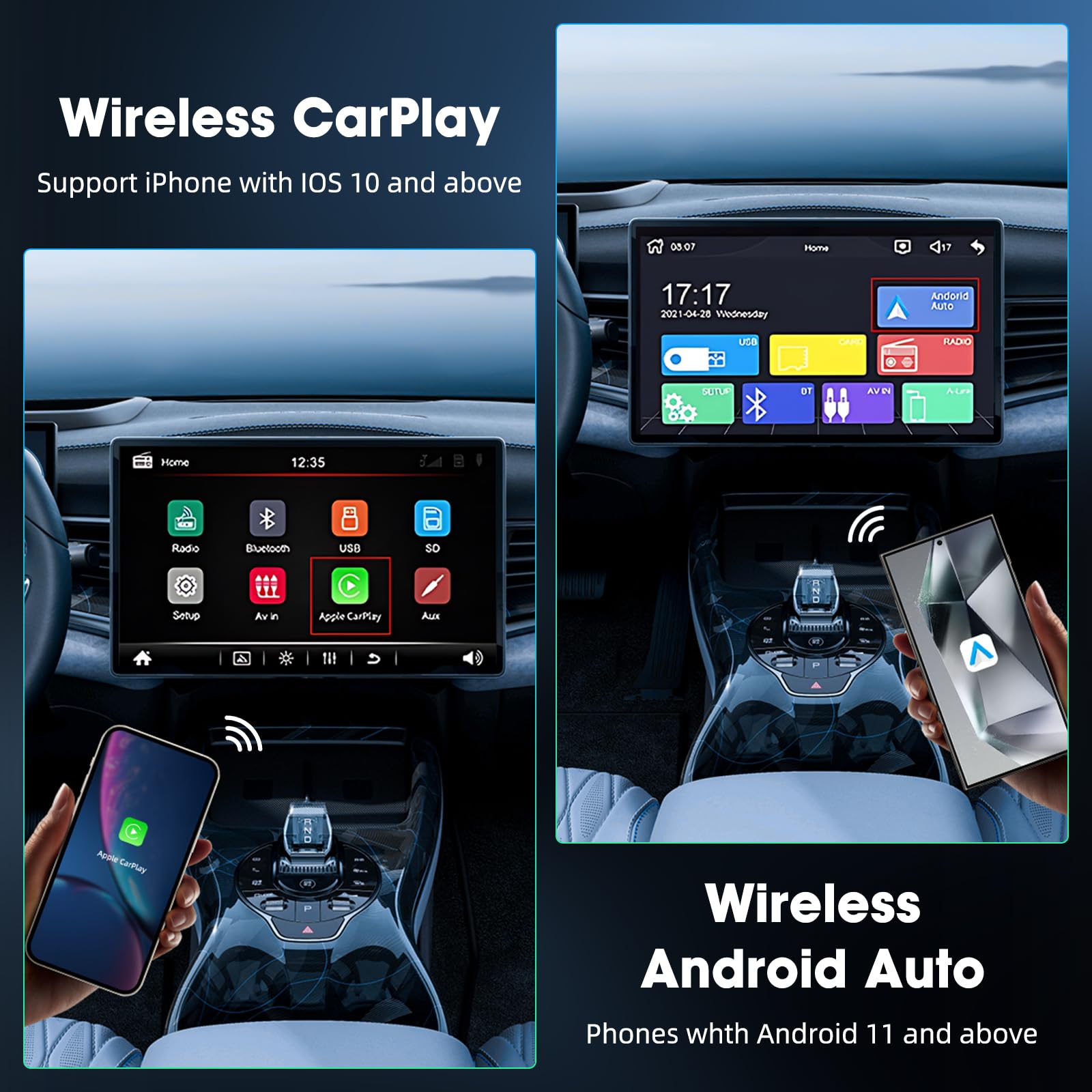 Sunshot Wireless CarPlay Adapter for iPhone - Super Mini Plug & Play Auto Connection, Compatible with iOS 10+ & Android, Black | Seamless Music & Navigation for BMW, Toyota, Honda & More