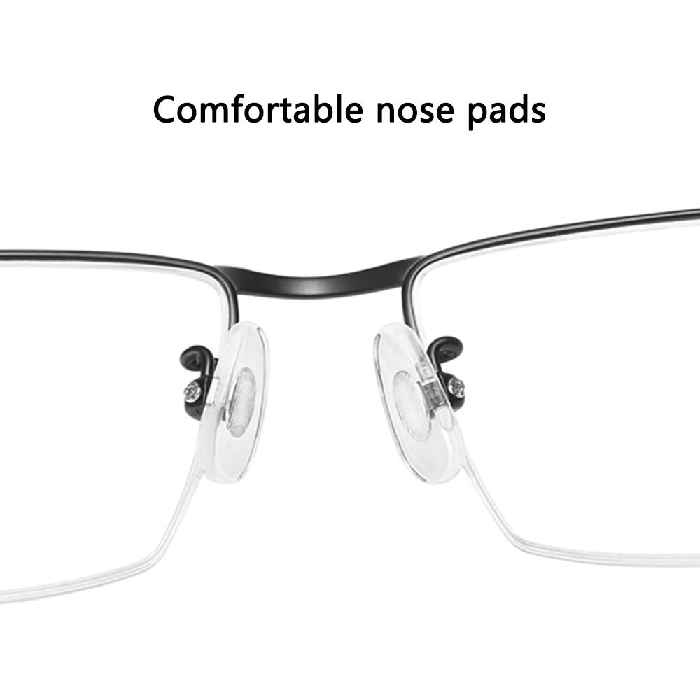 Progressive Multi-Focus Anti-Blue Light Reading Glasses for Men - Pure Titanium Frame Anti-Fatigue Computer Glasses (Black, +1.00) - Perfect for Office Work, Gaming & Digital Screen Use