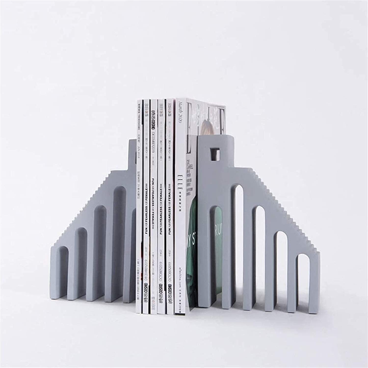 Stylish Architectural Bookends for Office, Library & Living Room - Heavy Duty Book Holders for Books & Magazines - Perfect Home & Office Decor