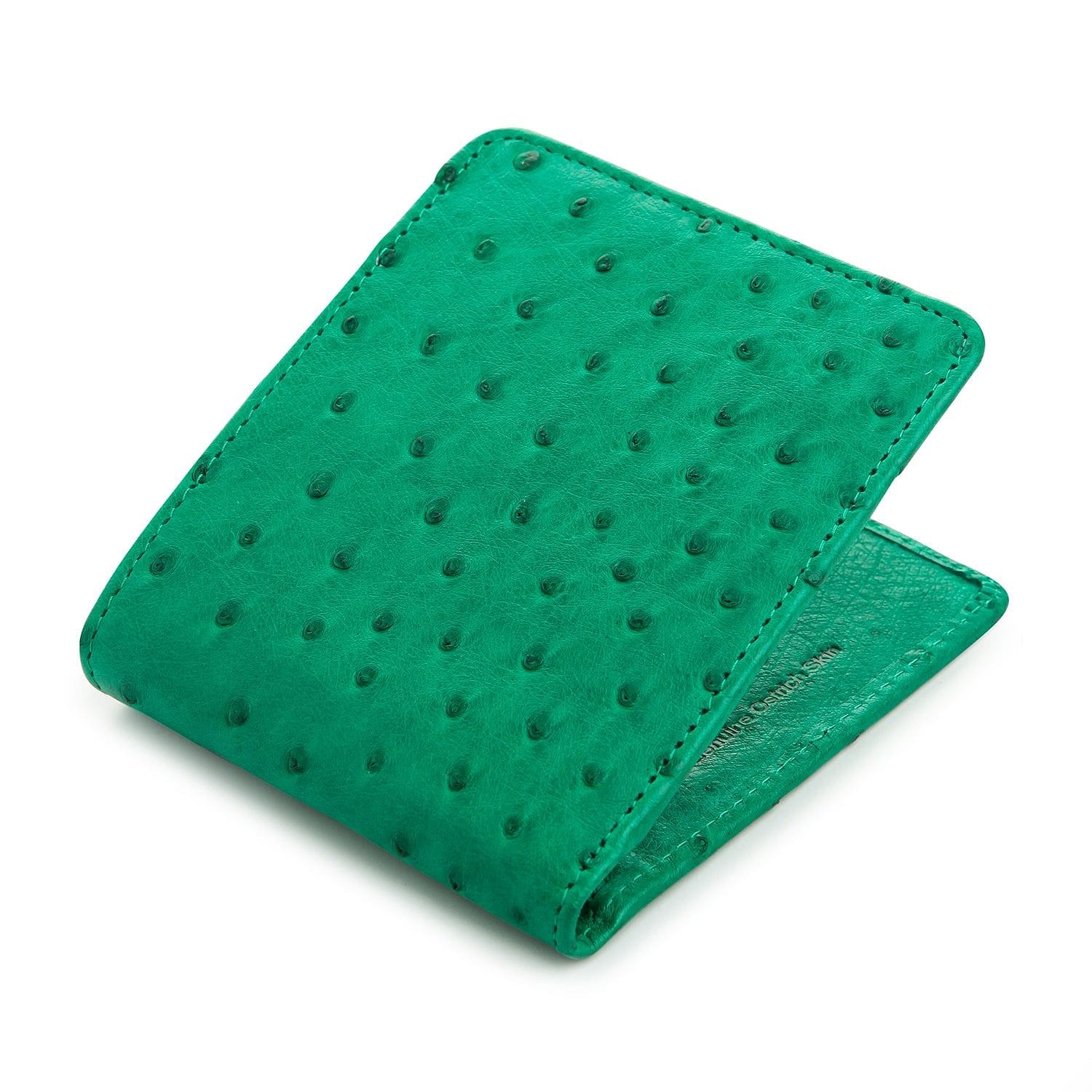 Genuine Ostrich Leather Wallet for Men - Premium Handmade Slim Bifold Wallet - Perfect for Everyday Carry, Business & Travel