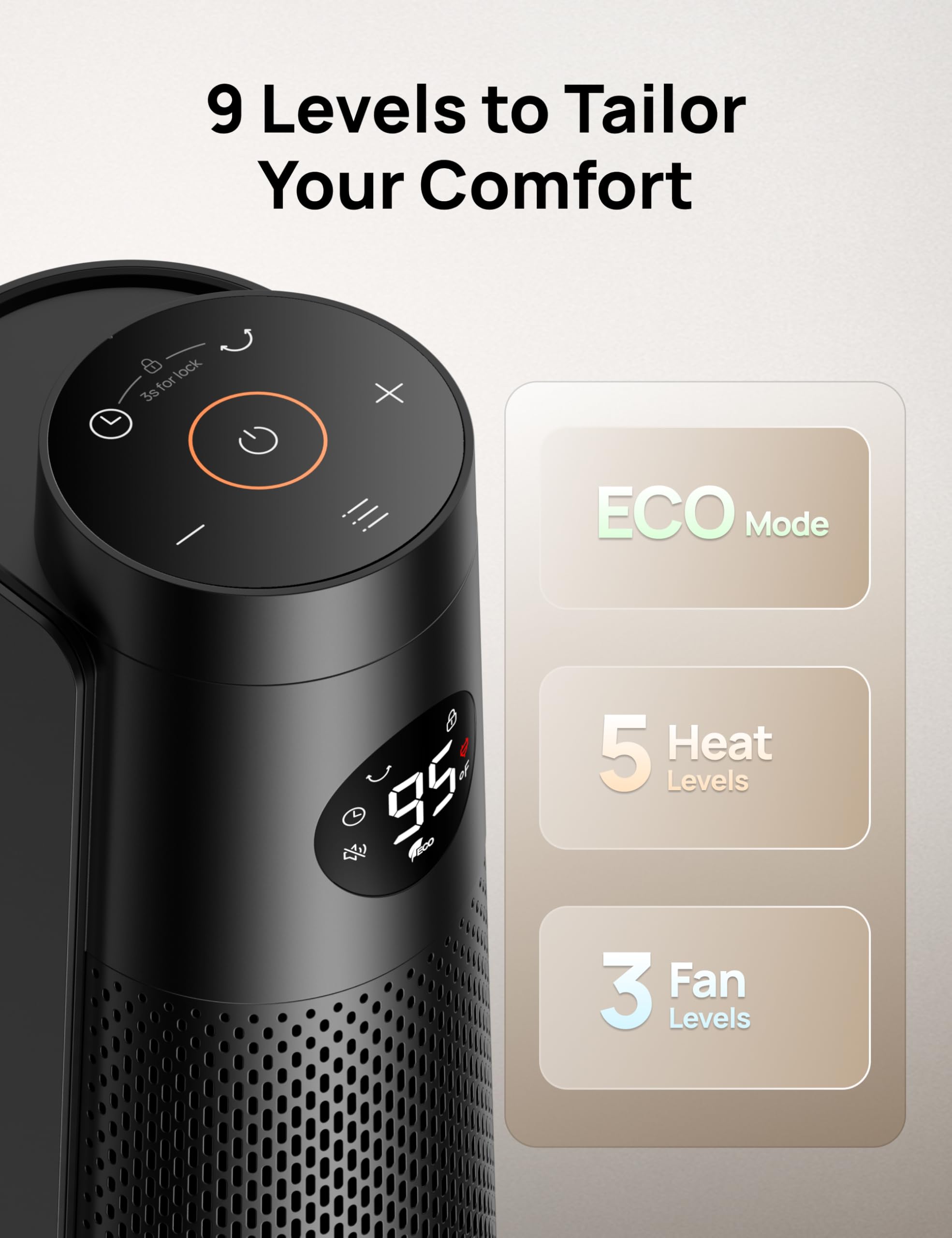 Dreo 1500W Electric Space Heater for Large Rooms, 30