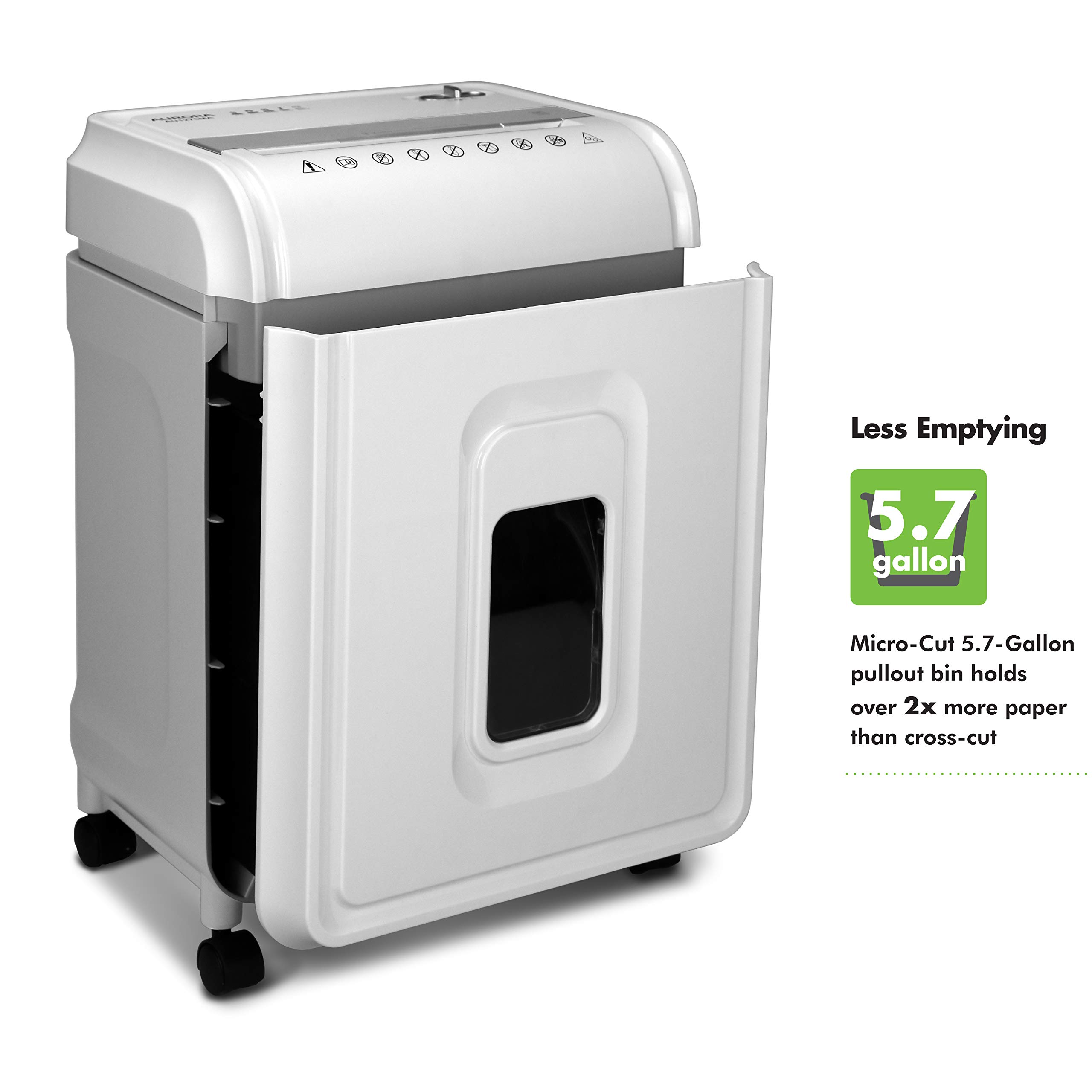 Aurora AU1275MA Professional 12-Sheet Micro-Cut Paper Shredder with CD/Credit Card Slot - 60 Min Continuous Run, White/Gray - Ideal for Home Office & Small Business Document Security