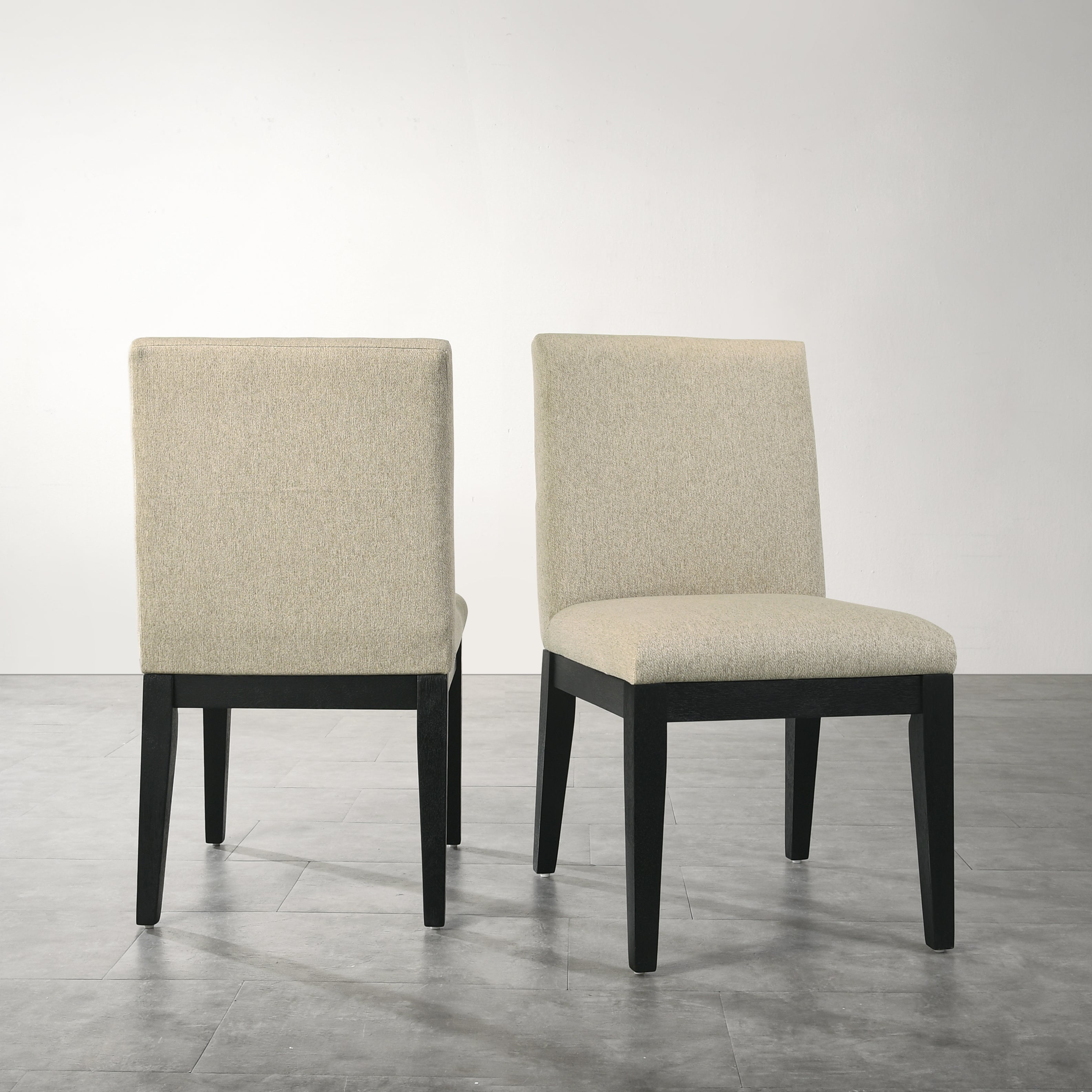 Roundhill Furniture Rocco Contemporary Solid Wood Dining Chairs, Beige, Set of 2 - Modern Kitchen & Dining Room Seating for Home & Restaurant Use