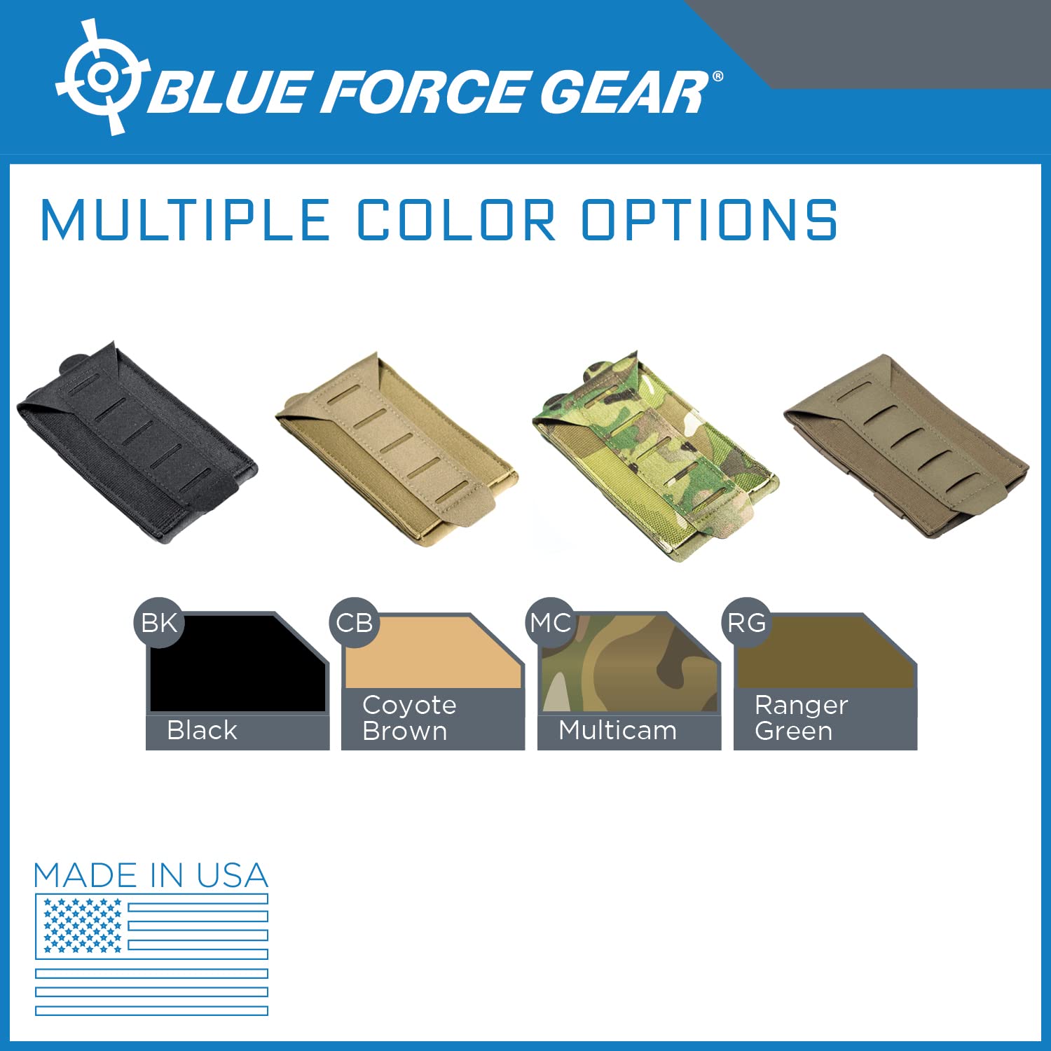 Blue Force Gear MOLLE Single Stack Magazine Pouch - Stackable Airsoft Magazines Holder (3 x 6 Inches) - Tactical Gear for Airsoft, Hunting & Outdoor Adventures