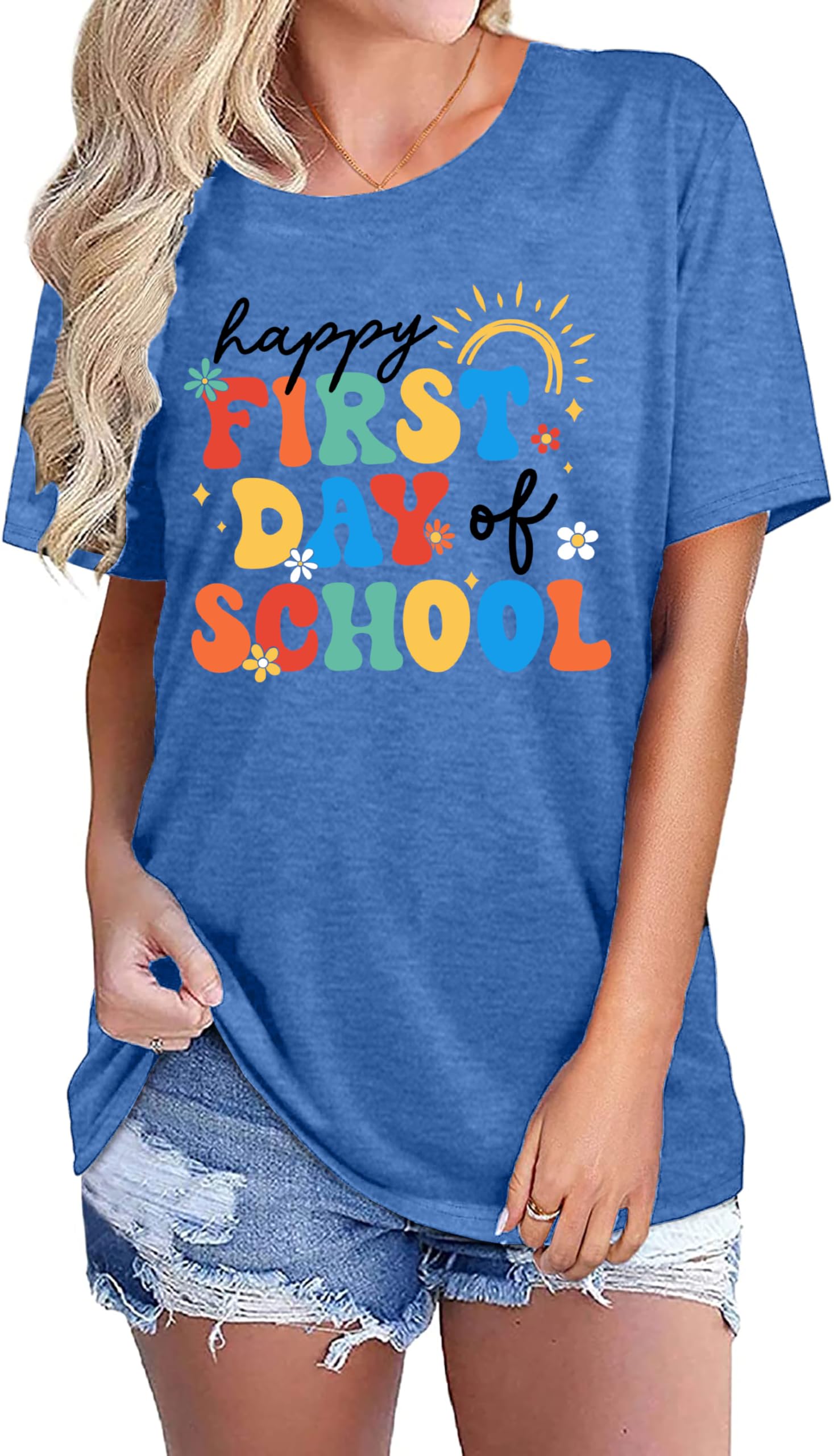 First Day of School Shirt for Teachers - Cute Kindergarten Teacher T-Shirt - Back to School Tee - Teacher Life Gift Idea - Comfortable Cotton Top for Classroom, School Events & Teacher Appreciation