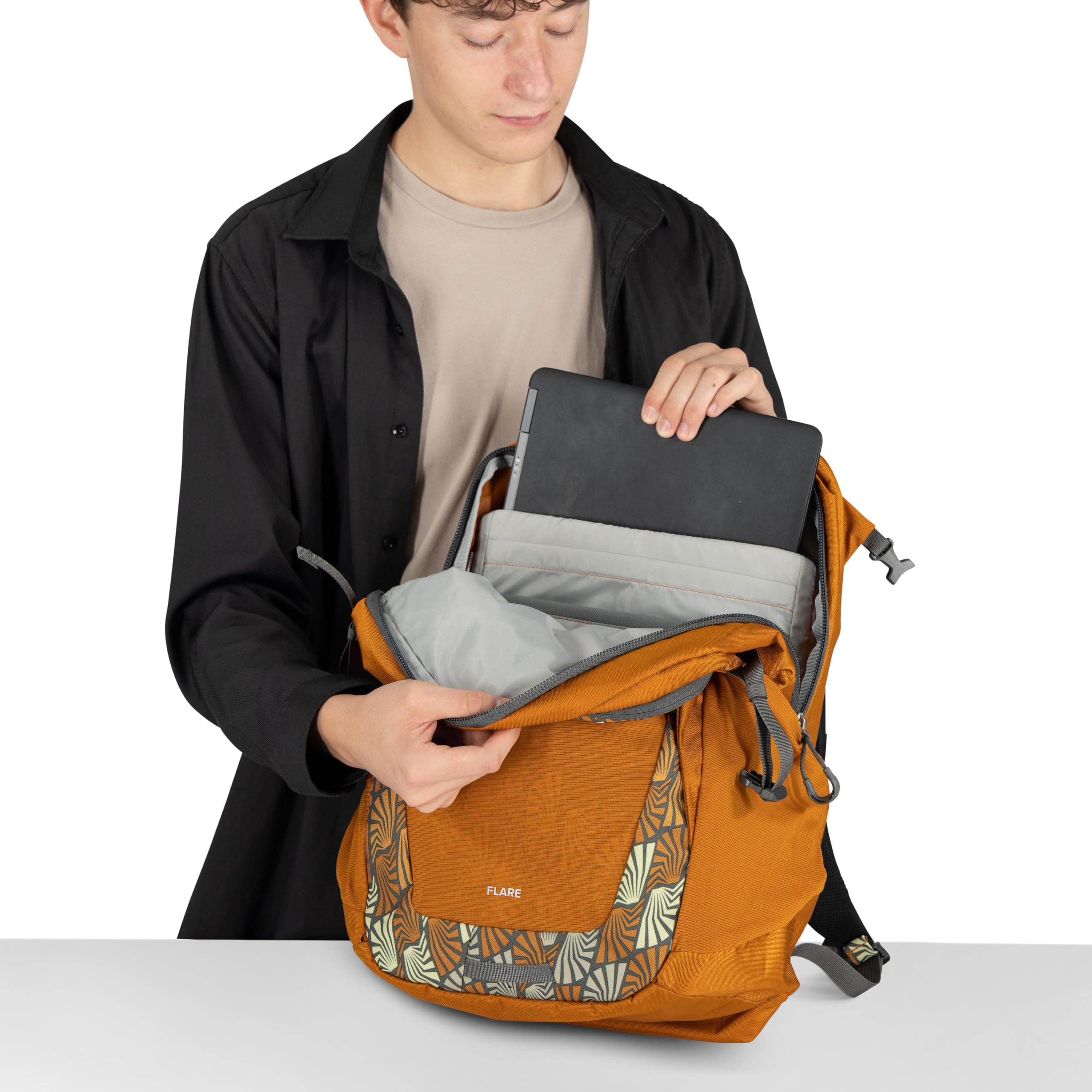 Osprey Flare Laptop Backpack - Water-Resistant 15.6 Inch Laptop Bag with USB Charging Port & Organizer for Work, Travel & Commuting
