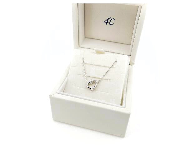 4℃ Diamond Heart Pendant Necklace in Platinum 850 - Elegant Gift for Valentine's Day, Anniversary & Special Occasions