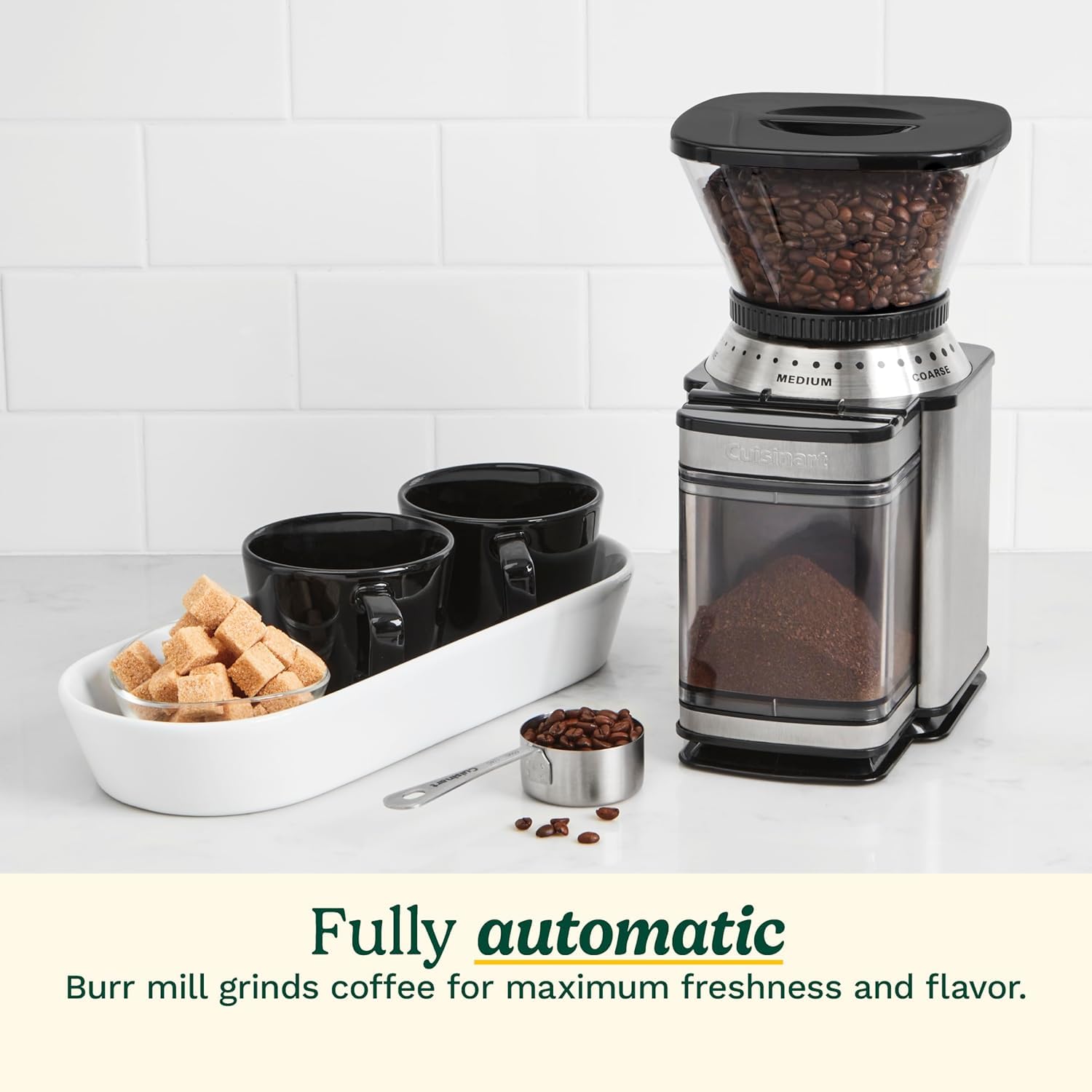 Cuisinart DBM-8C Electric Burr Coffee Grinder - Automatic One-Touch Operation with 18-Position Grind Selector for Espresso, French Press & Drip Coffee - Perfect for Home Kitchens & Coffee Enthusiasts