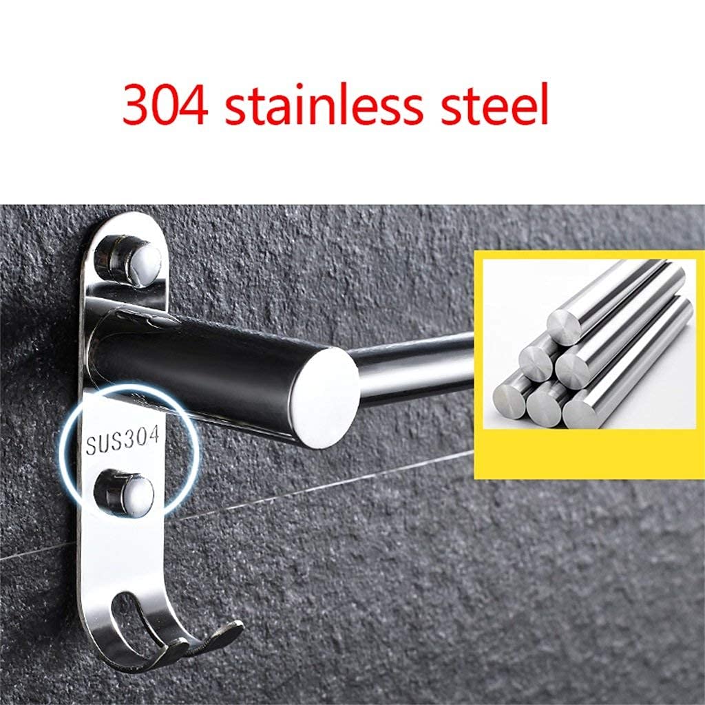 Stainless Steel Single Rod Towel Bar - 47 Inch Wall Mounted Bathroom Towel Rack with Rail Holder for Bath, Shower, Kitchen & Balcony - Rustproof Hanging Solution for Hand Towels & Washcloths
