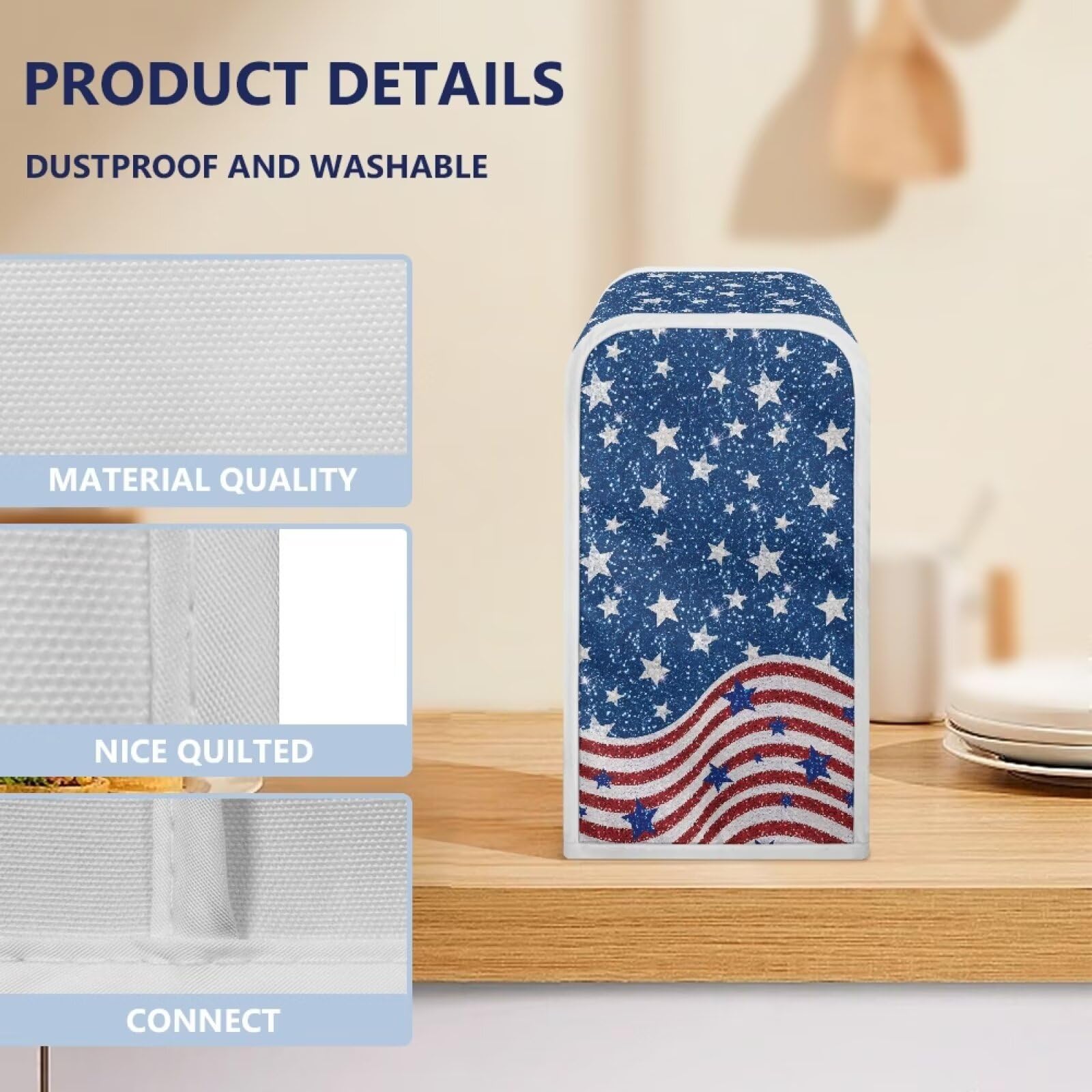 American Flag Print Electric Can Opener Cover - Stain & Dust Protection for Most Automatic Can Openers (5.7×5.7×10 inches) - Perfect for Kitchen, RV, Camping & Emergency Prep