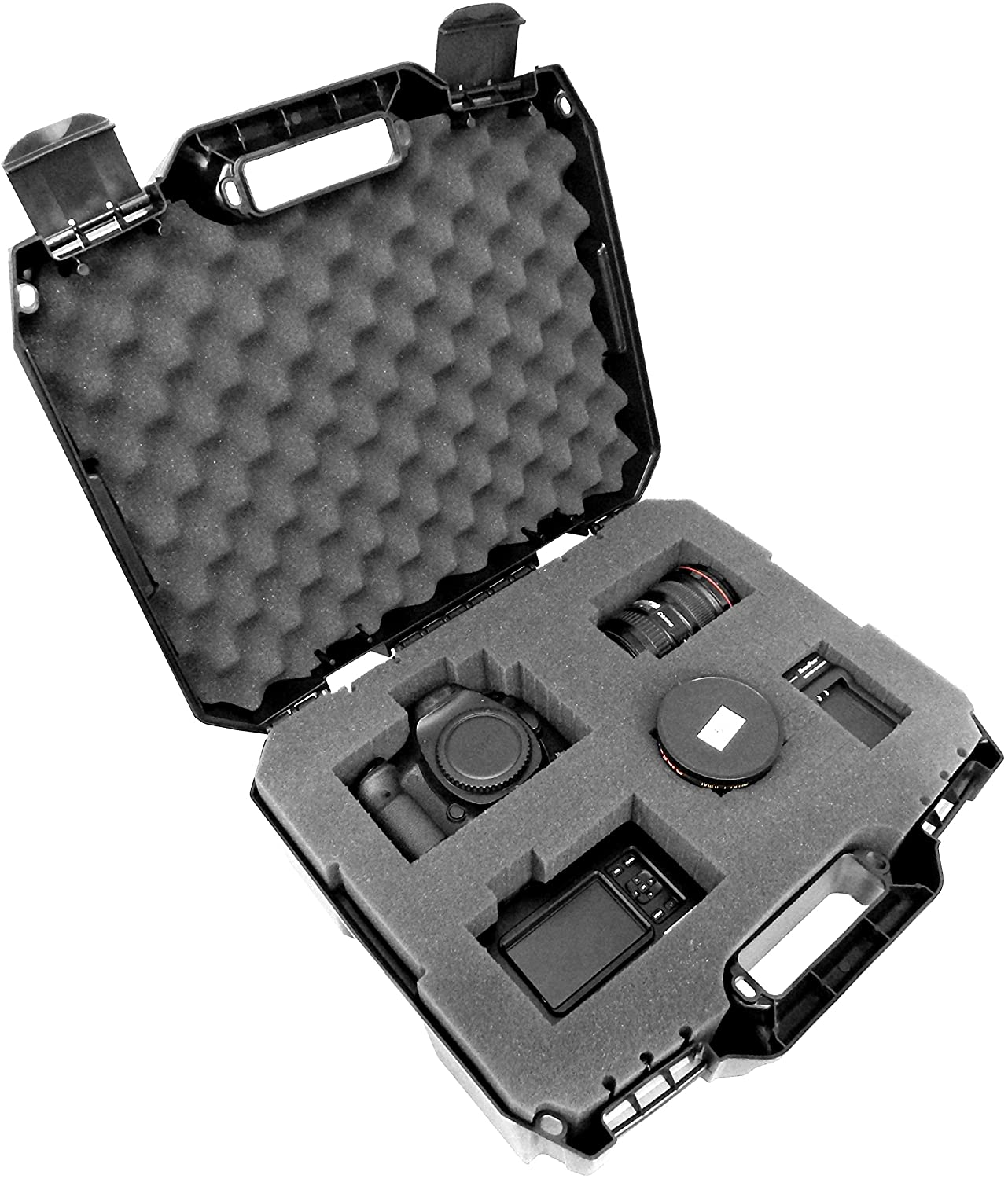 CASEMATIX Customizable Foam Camera Case - Durable Hardshell Protective Storage for DSLR Body, Lens, Flash & Accessories | Perfect for Travel, Studio & Outdoor Photography