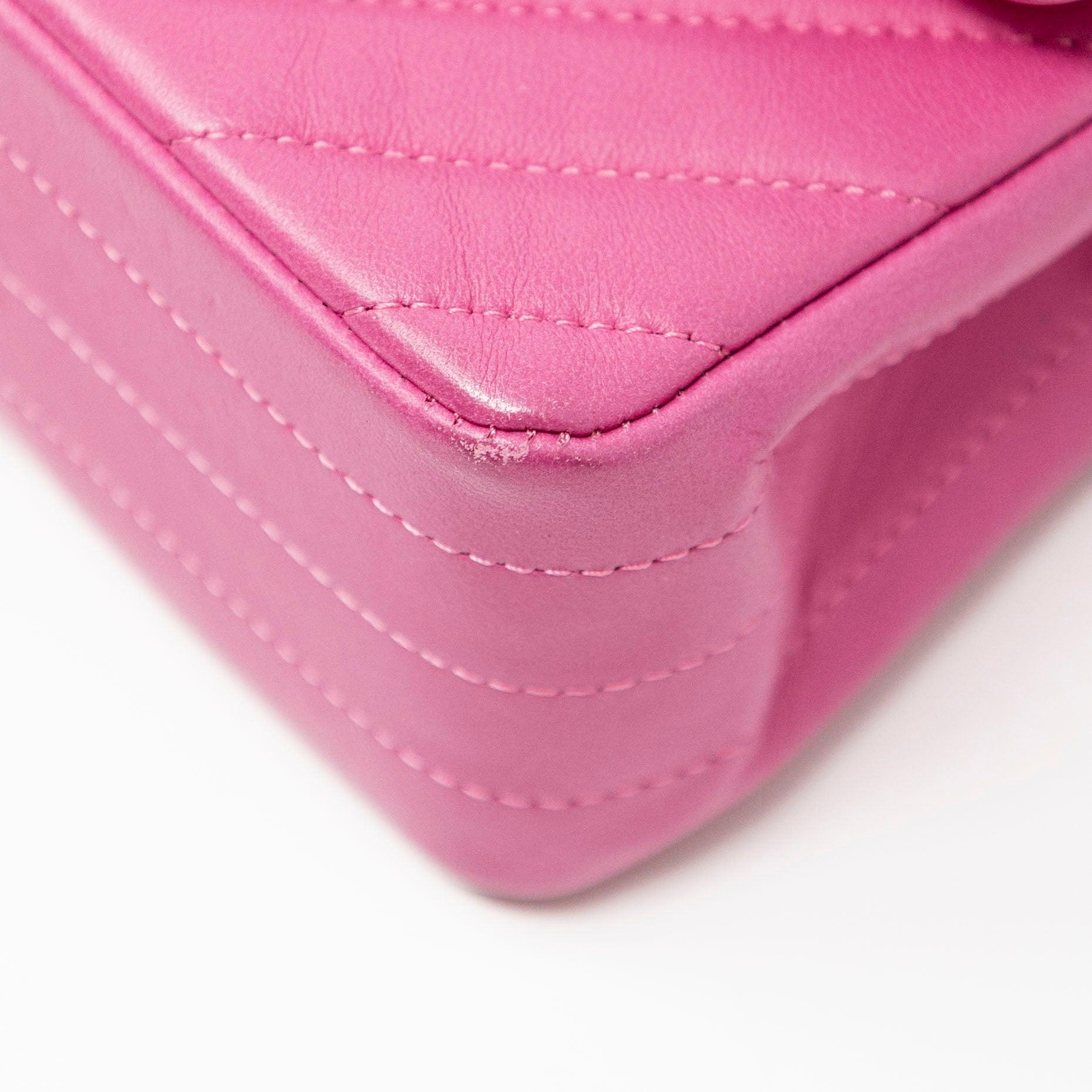 Chanel Pink Chevron Mini Flap Bag - Luxury Quilted Leather Crossbody Purse for Women | Perfect for Parties, Dates & Special Occasions