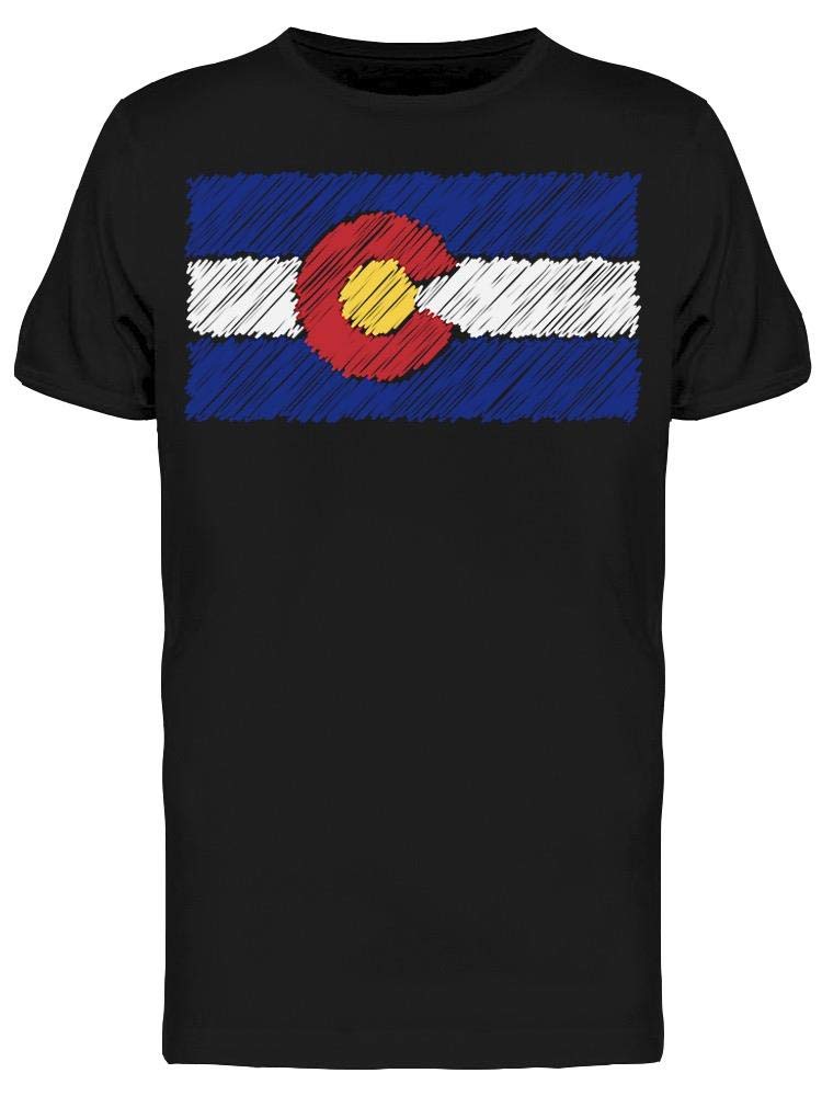 Colorado State Flag Graphic T-Shirt for Men - Hand Drawn Design | Casual Wear, Outdoor Activities & State Pride Apparel