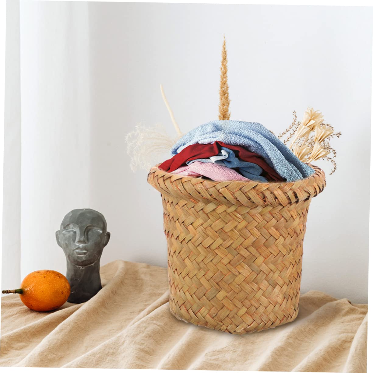 MagicLulu Wicker Waste Basket - Stylish Iron-Woven Trash Can for Bathroom, Laundry & Storage | Eco-Friendly Garbage Bin with Flowerpot Design | Perfect for Home, Office & Dorm Organization