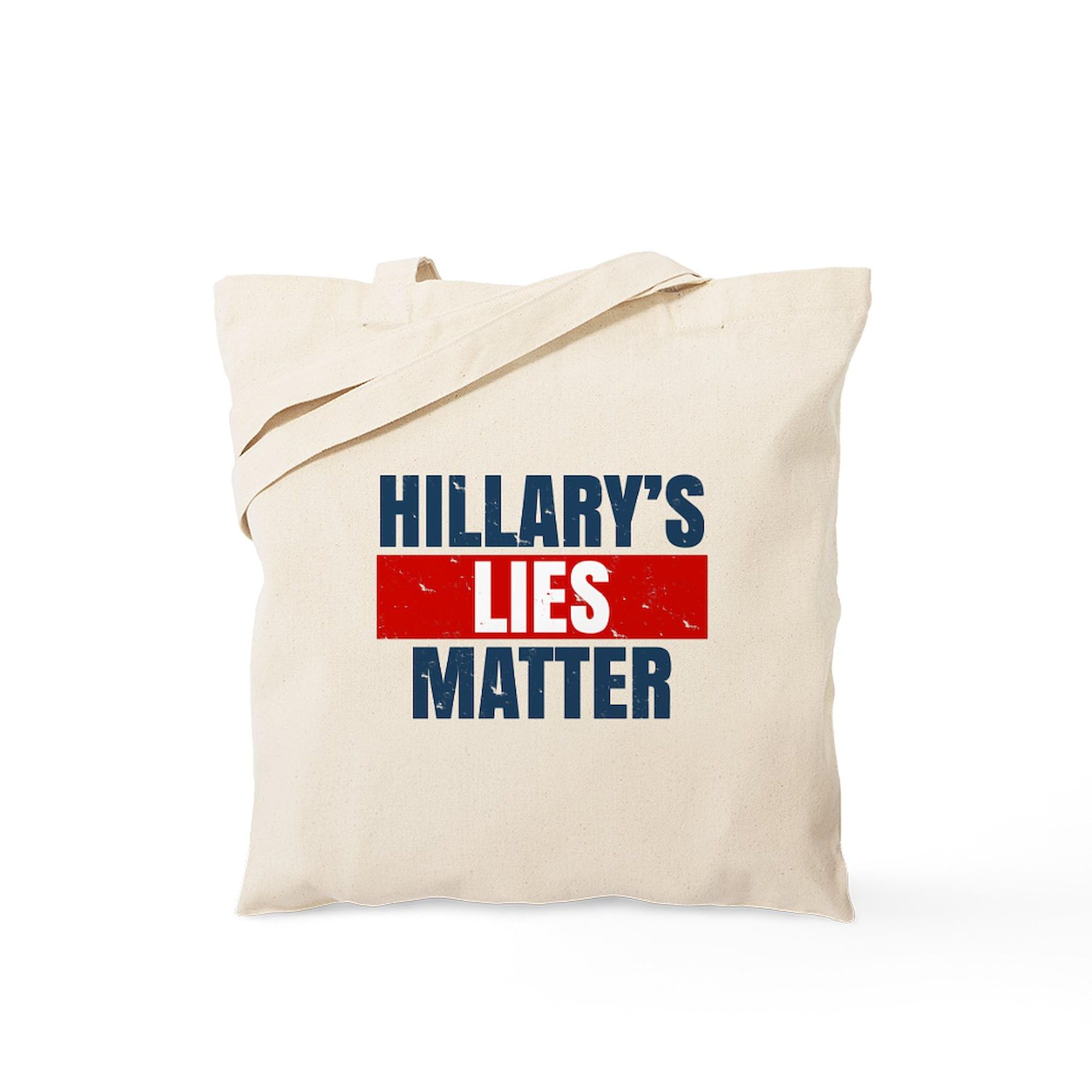 Hillary's Lies Matter Tote Bag - Natural Canvas Reusable Shopping Bag for Groceries, Beach, Work & Protest Rallies