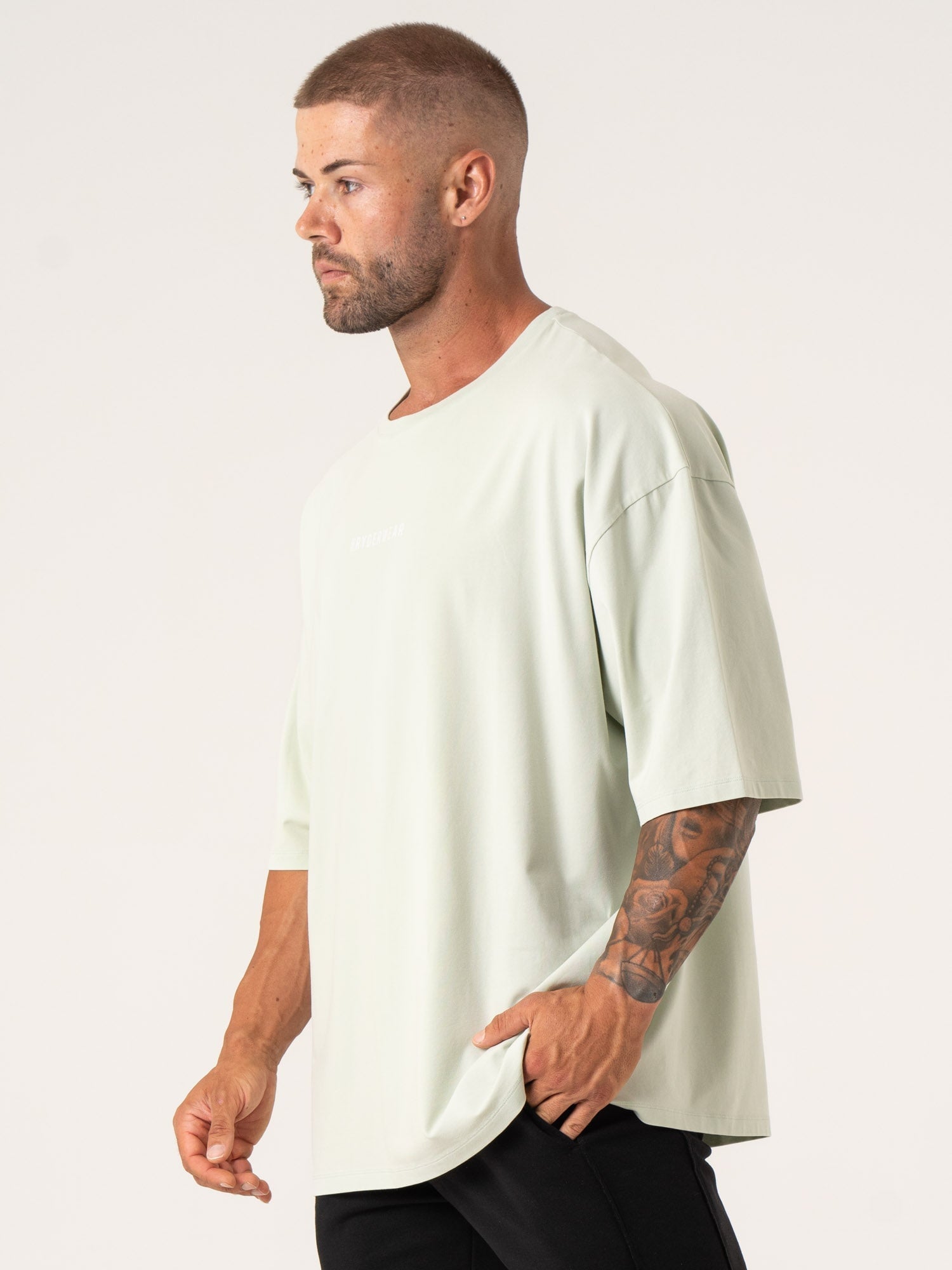 Pursuit Oversized T-Shirt for Men & Women | Spearmint Stonewash Vintage Style | Casual Streetwear, Loungewear & Everyday Comfort