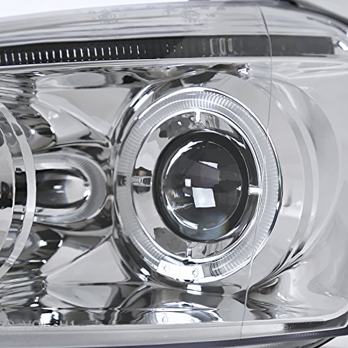 Spec-D Tuning LHP-GLF05-TM Clear Chrome Halo LED Projector Headlights for Volkswagen Golf Rabbit & Jetta - Upgrade Your Night Driving with Stylish Lighting
