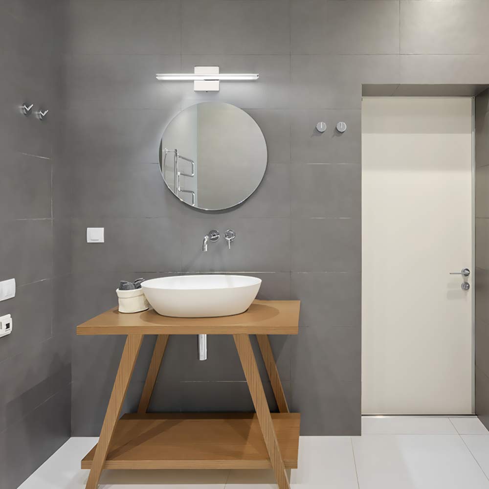16 Inch LED Vanity Lighting Bar - 9W Modern Bathroom Light Fixtures, Chrome Mirror Light & Wall Sconces, 6000K Daylight White - Perfect for Bathroom Makeup Vanity, Dressing Room & Spa Lighting