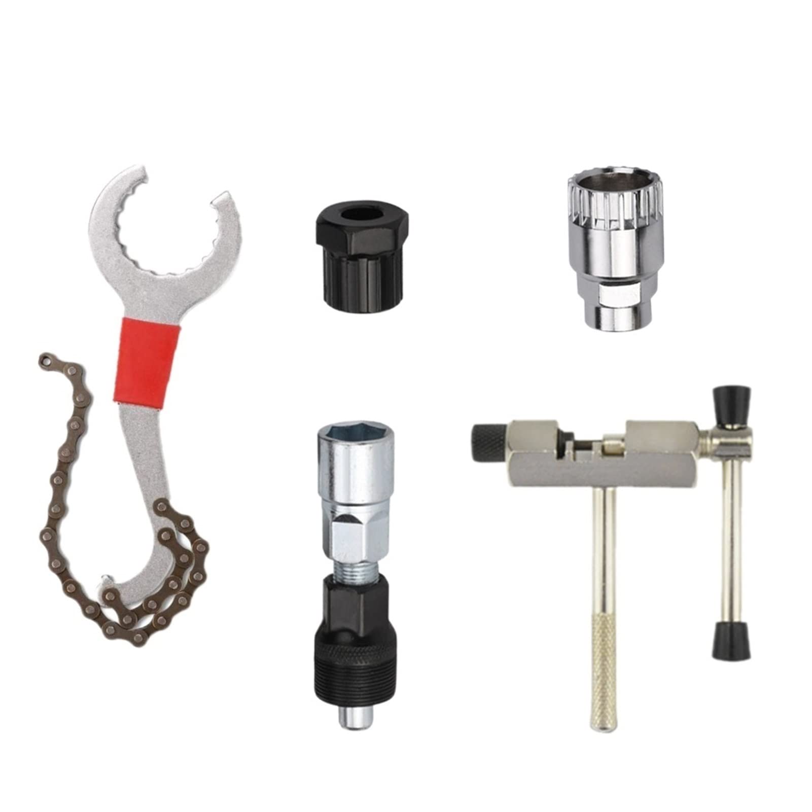 Jinbaihe Professional Bicycle Repair Tool Kit - Chain Crank Wheel Extractor, Pedal Remover, MTB Axle Puller for Outdoor Cycling Maintenance (5-Piece Set) - Perfect for Mountain Bike & Road Bike Repairs at Home or Trailside
