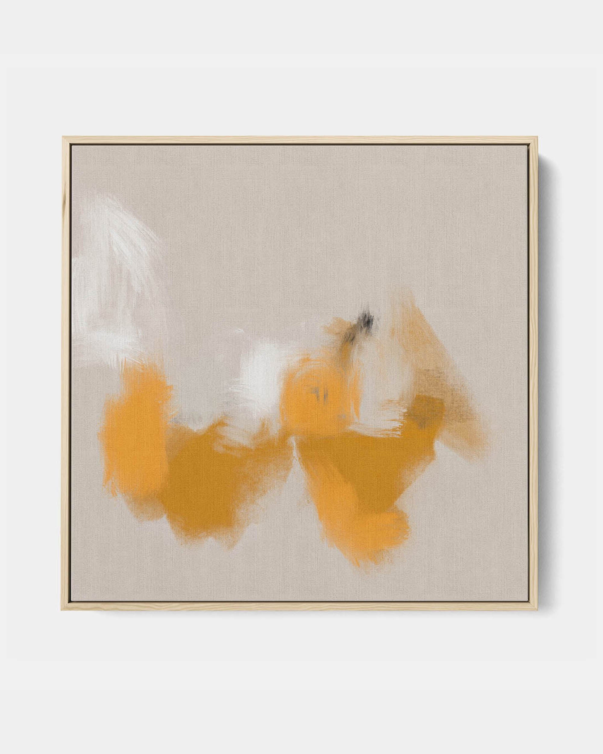 Yellow Dance Framed Canvas Wall Art - Modern Abstract Painting for Living Room, Bedroom & Office Decor