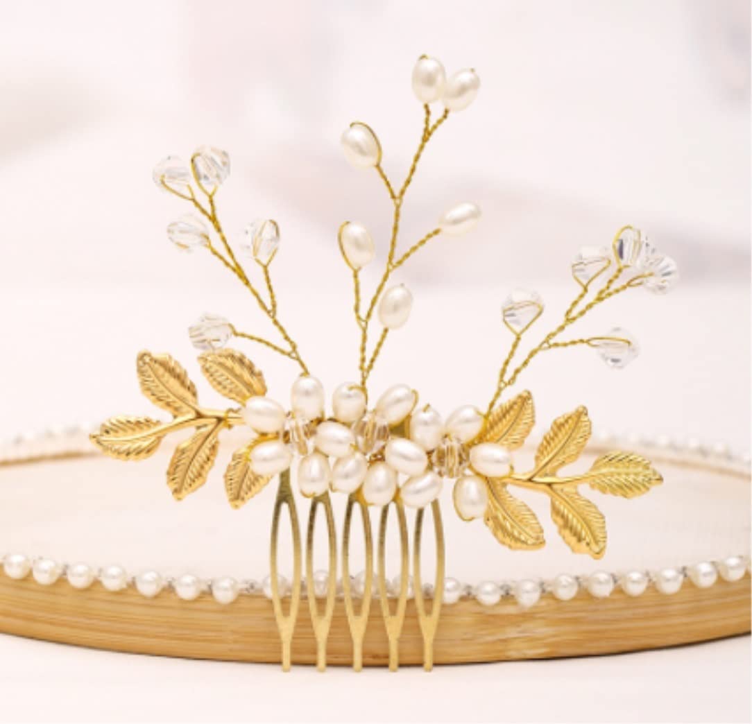 Crystal Rhinestone Pearl Bridal Hair Comb - Elegant Wedding Hair Jewelry for Brides & Women | Perfect for Weddings, Prom, Parties & Special Occasions