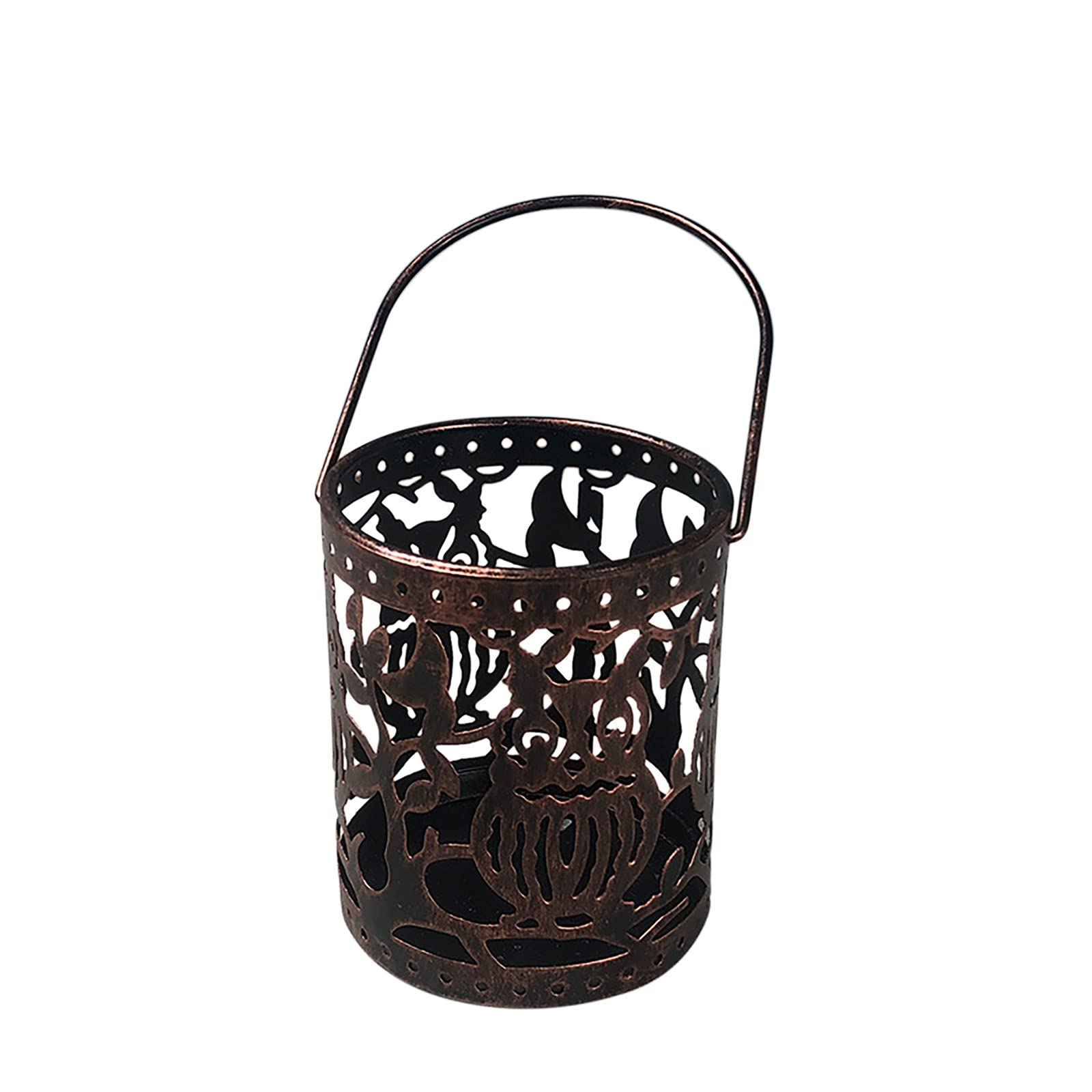 Halloween Wrought Iron Candle Holder & Candy Basket - Multi-Purpose Decor for Halloween Snacks, Goodie Bags, and Party Bucket Decoration | Perfect for Trick-or-Treating, Haunted House Parties, and Spooky Home Decor