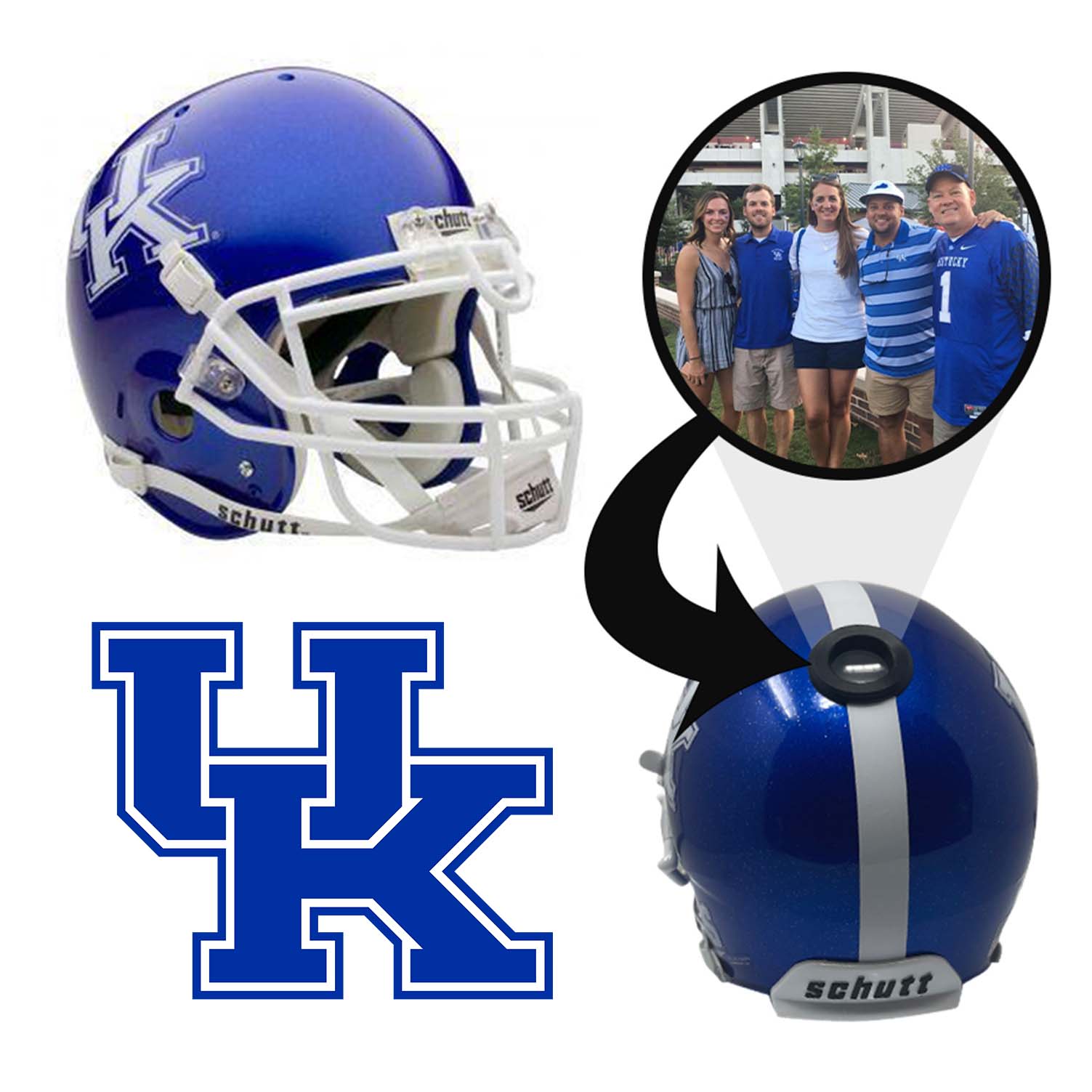 Kentucky Wildcats College Football Collectible Mini Helmet with Display Stand - Perfect for Fans, Memorabilia Collectors & Home Office Decor