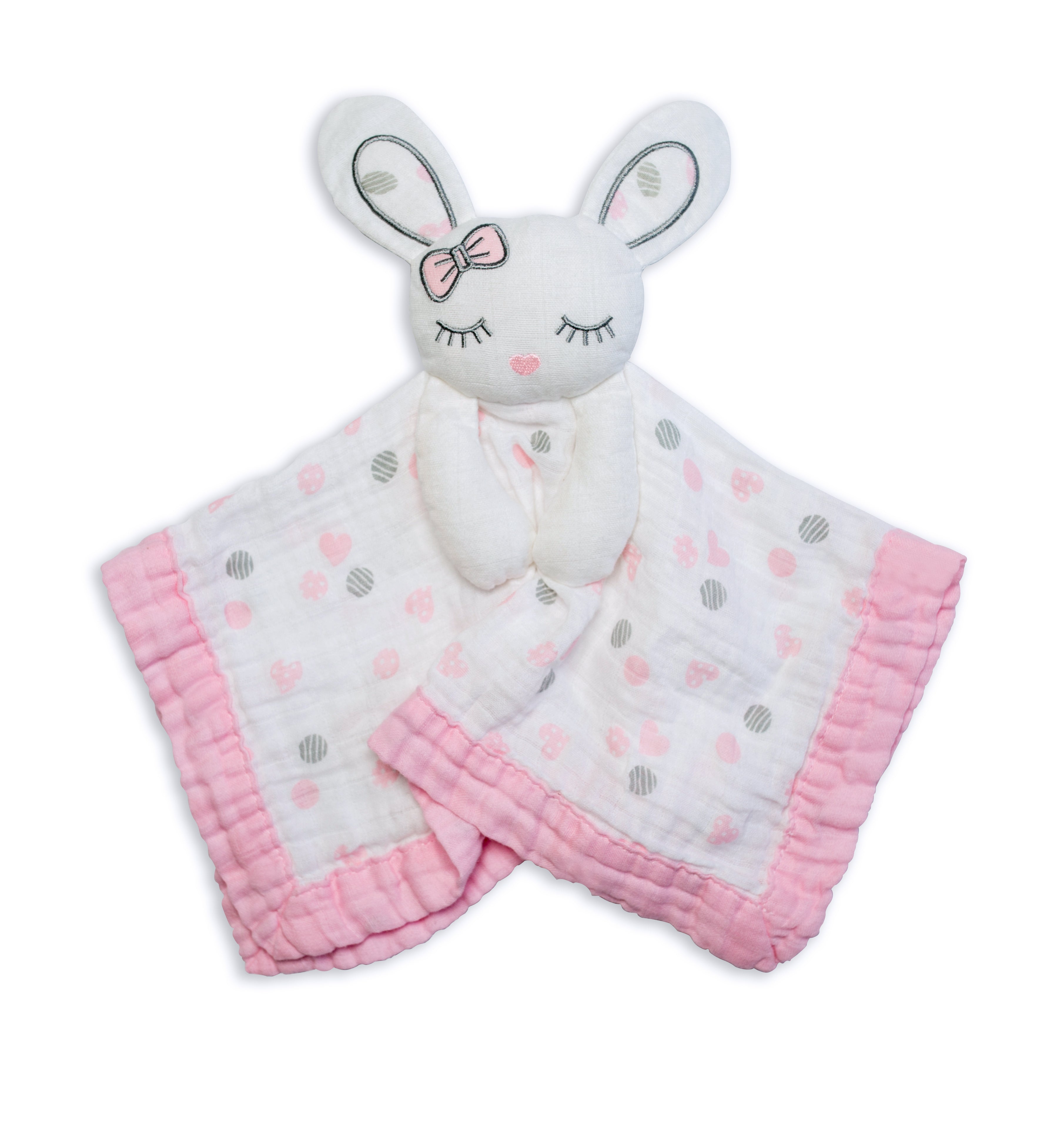 Lulujo Baby Lovey Blanket - Soft & Cuddly Security Blanket for Infants & Toddlers - Perfect for Naptime, Travel & Comfort (Pink)