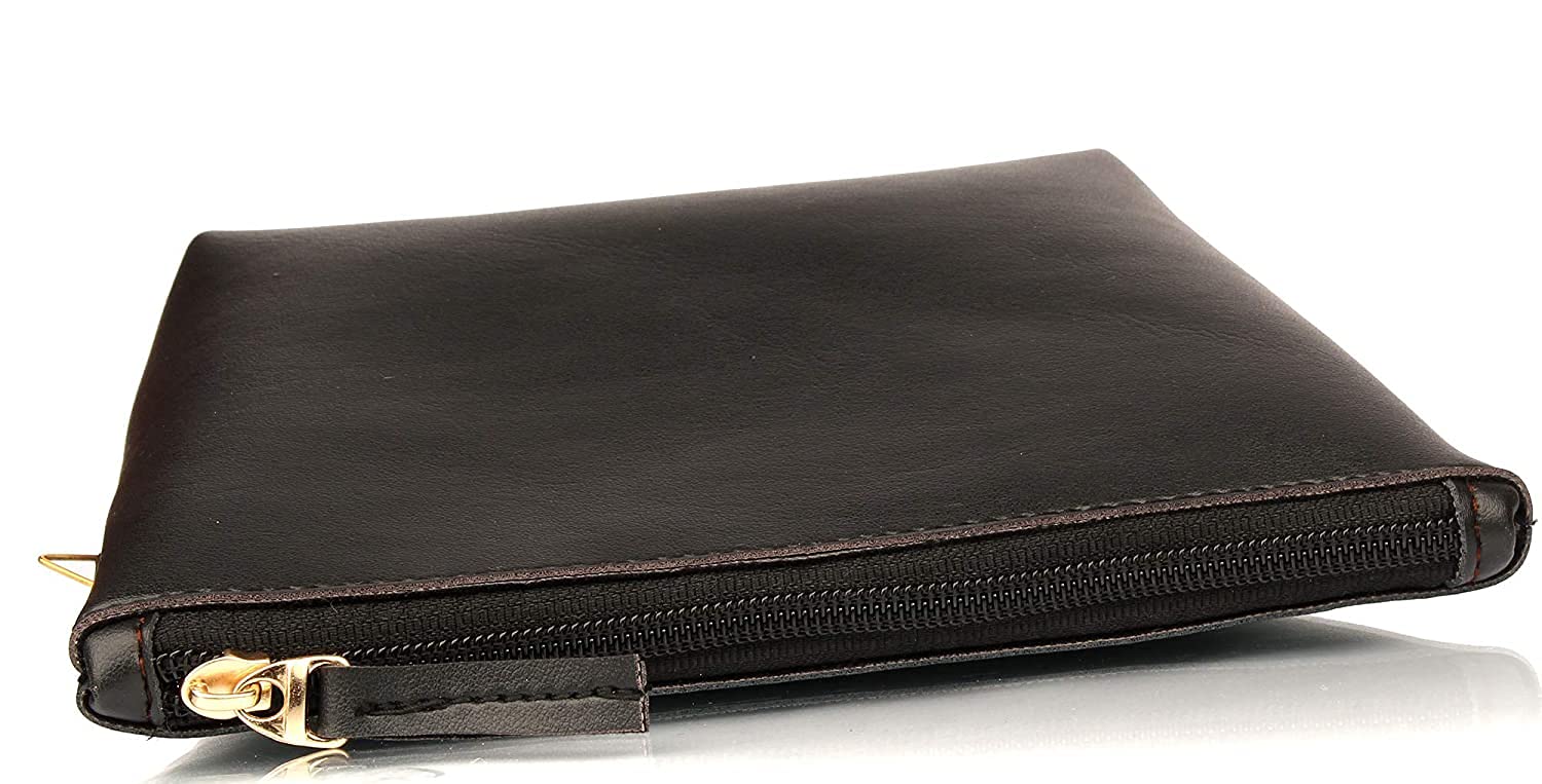Black PU Makeup Bag with Zipper - Travel Cosmetic Organizer Pouch for Women, Perfect for Gym, Vacation & Daily Essentials Storage