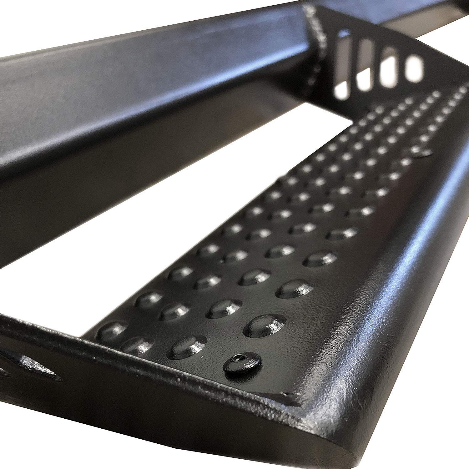2016-2020 Nissan Titan Crew Cab Black Running Boards - Hex Style Nerf Bars/Side Steps for Enhanced Entry & Exit | Perfect for Off-Roading, Daily Commute & Truck Customization