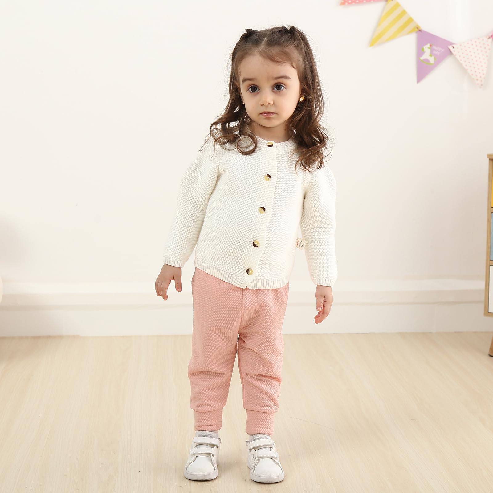 **Soft Ribbed Baby Girl Leggings & Bell Bottoms - 5 Pack | Newborn Toddler Infant Pants | Stretchy & Comfortable for Playtime, Daycare & Family Outings**