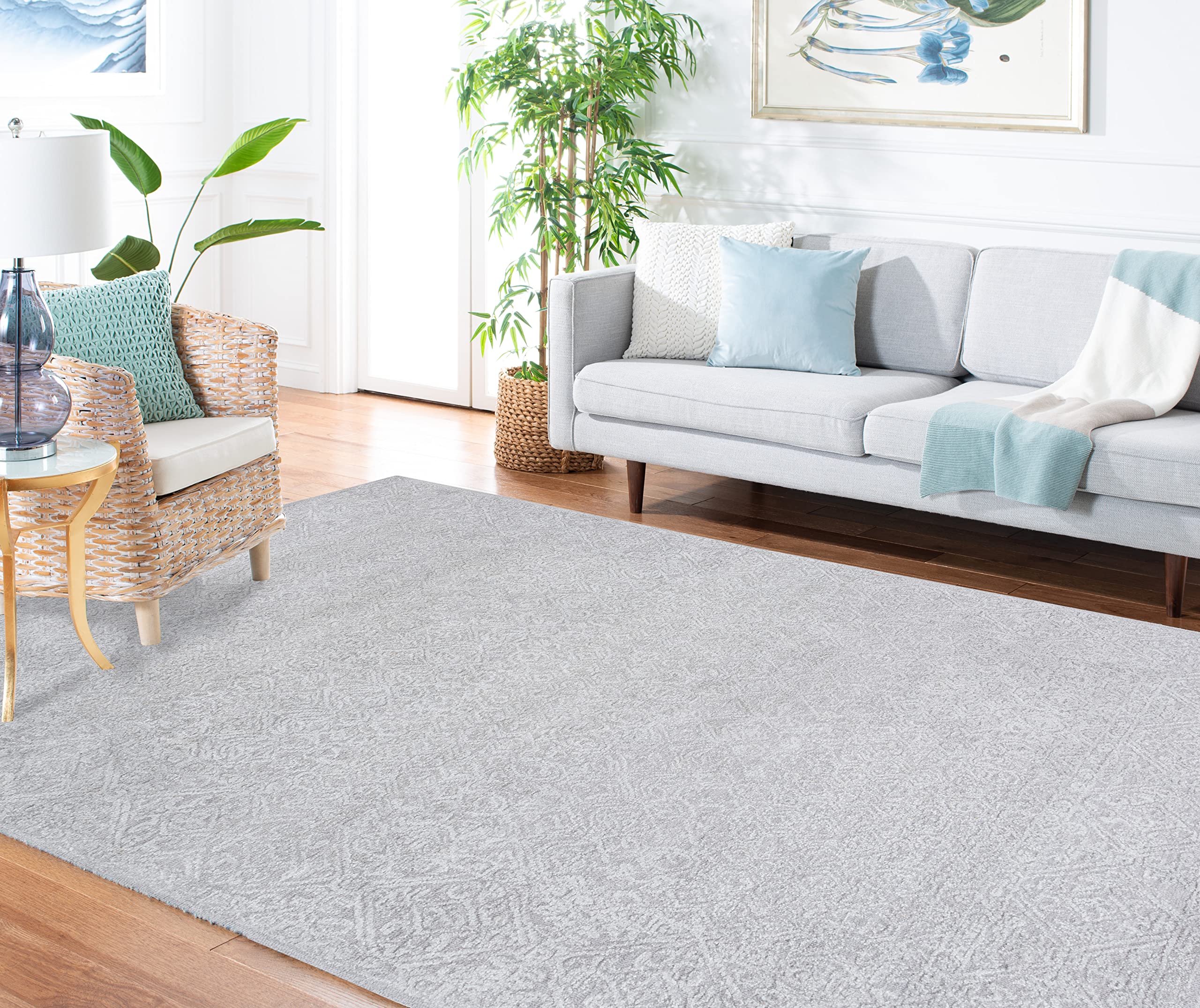 MARTHA STEWART x SAFAVIEH MSR3275F 6'x6' Square Grey Handmade Wool Area Rug for Living Room, Dining Room & Bedroom - Soft & Durable Floor Covering for Home Decor