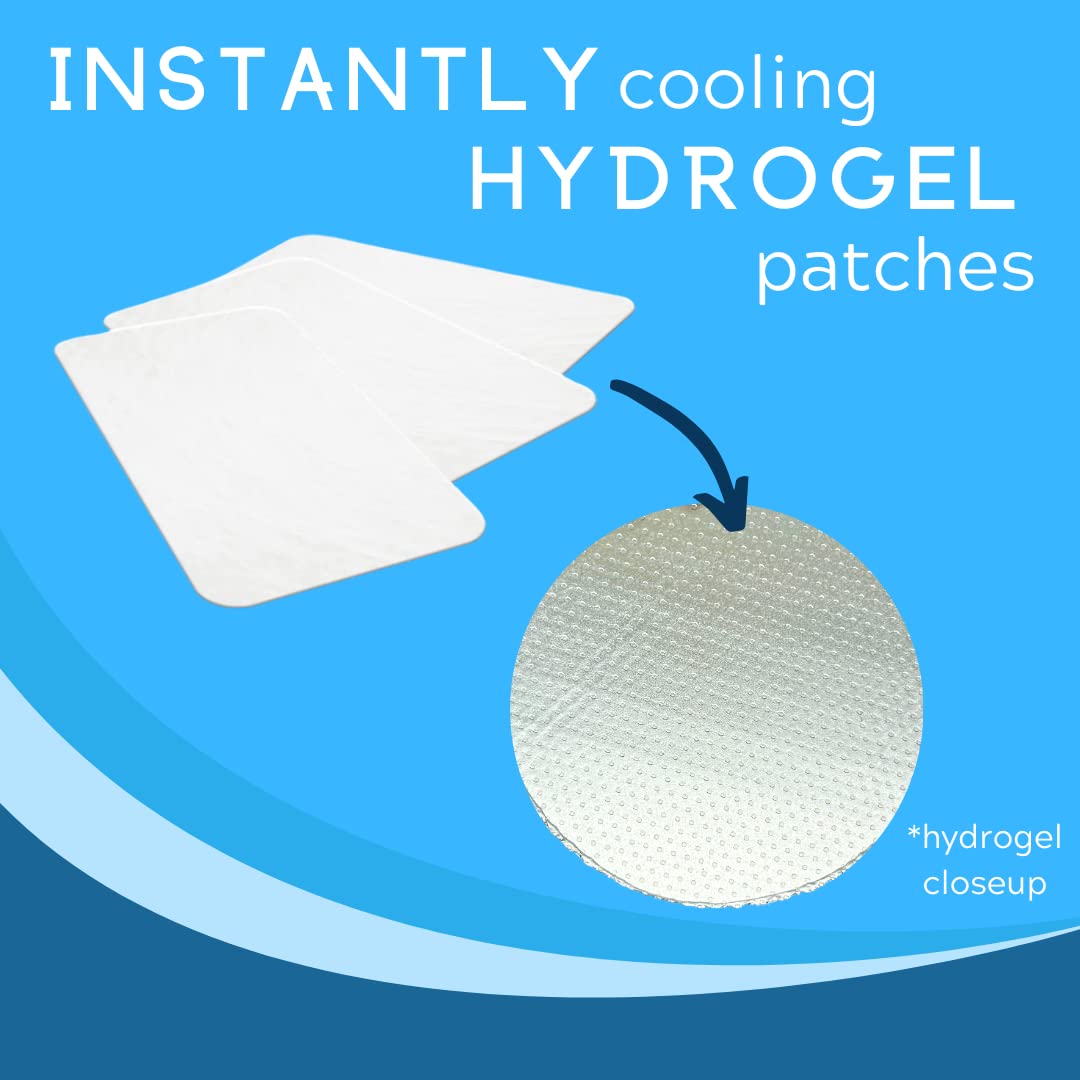Migraine Relief Cooling Patches for Headaches, Fever & Hormonal Pain - Mess-Free Hydrogel Therapy, Made in USA (4 Patches) - Perfect for Work, Travel & Home Use