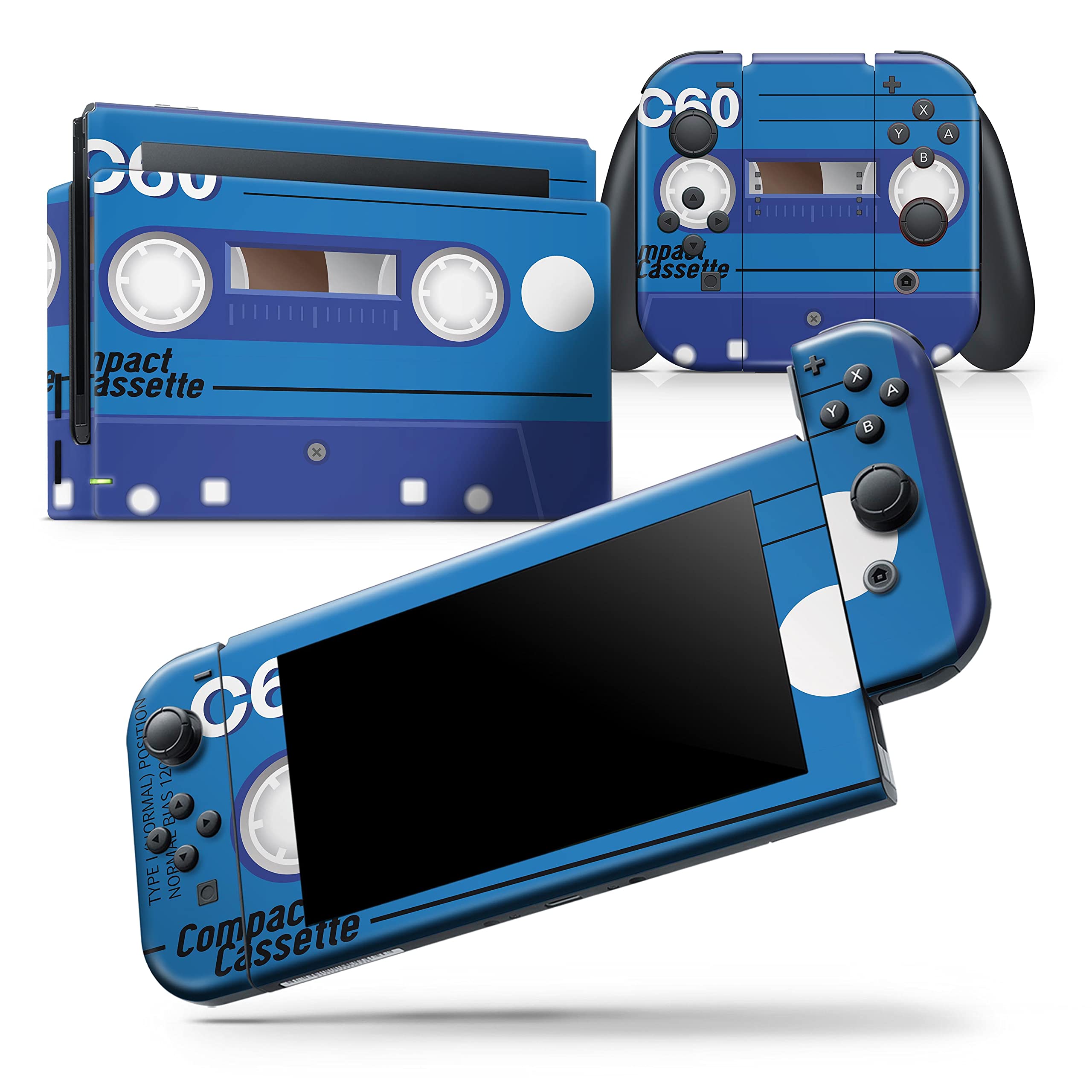 Nintendo Switch OLED Dock Skin Decal - Scratch-Resistant Removable Vinyl Wrap Cover - Retro Cassette Tape V5 Design - Perfect for Gaming Setup & Console Protection