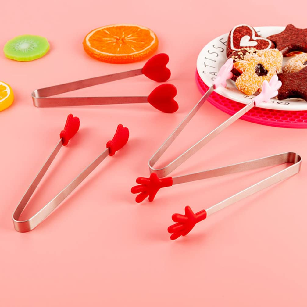 3pcs Mini Stainless Steel Ice Clips - Kitchen Tongs for Bread, Ice Cubes & Baking | Perfect for Restaurants, Food Service & Home Kitchen Use