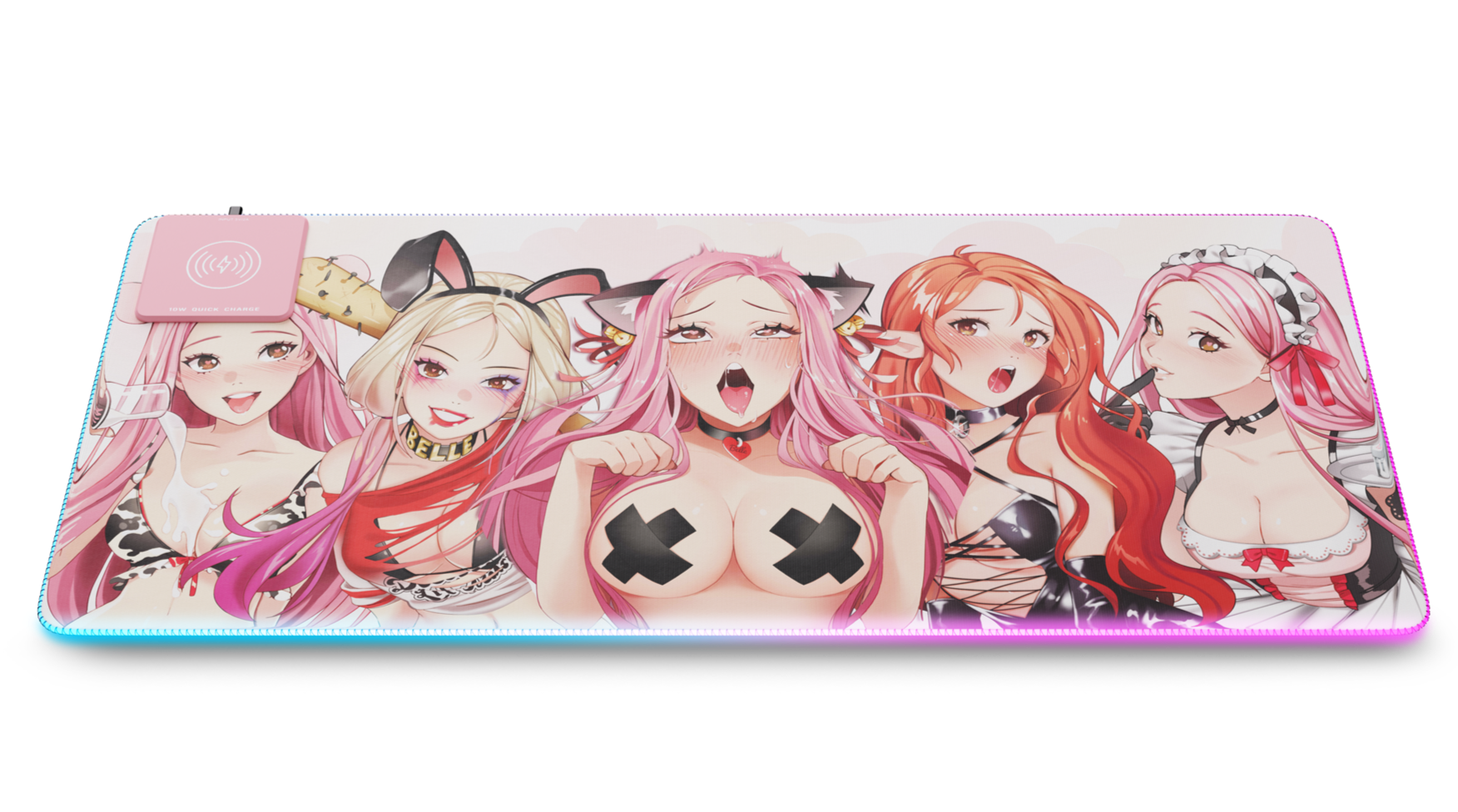 Belle Delphine P1 Baddie RGB Gaming Mouse Pad - Extra Large (XL) Non-Slip Surface for PC, Laptop, Office & Esports Gaming Setup