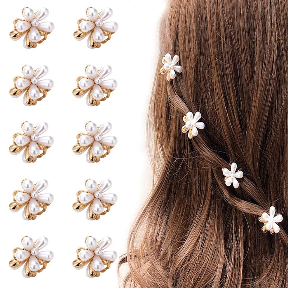 Sonpal 6-Piece Korean Style Pearl Hair Barrettes Set - Elegant Marble Alligator Clips & Duckbill Hairpins for Women | Perfect for Weddings, Parties & Daily Hair Accessories