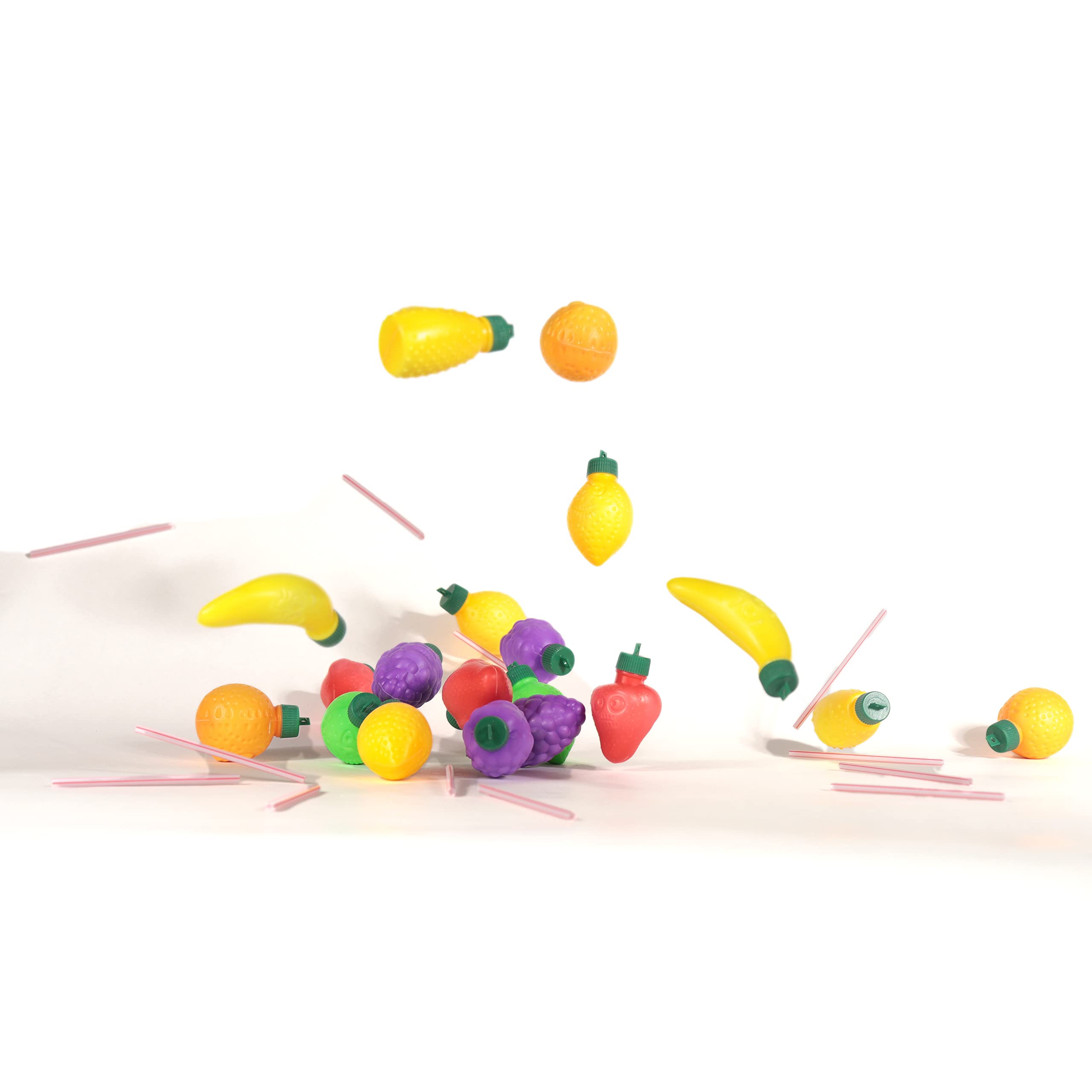 60 Pcs Fruit Shaped Fizzy Candy Powder - Retro 90s Sour Sweets with Hanging Hole Caps for DIY Decorations, Gluten Free & Nut Free Party Favors by 4YoreElves - Perfect for Birthday Parties, Classroom Rewards & Nostalgic Gift Giving