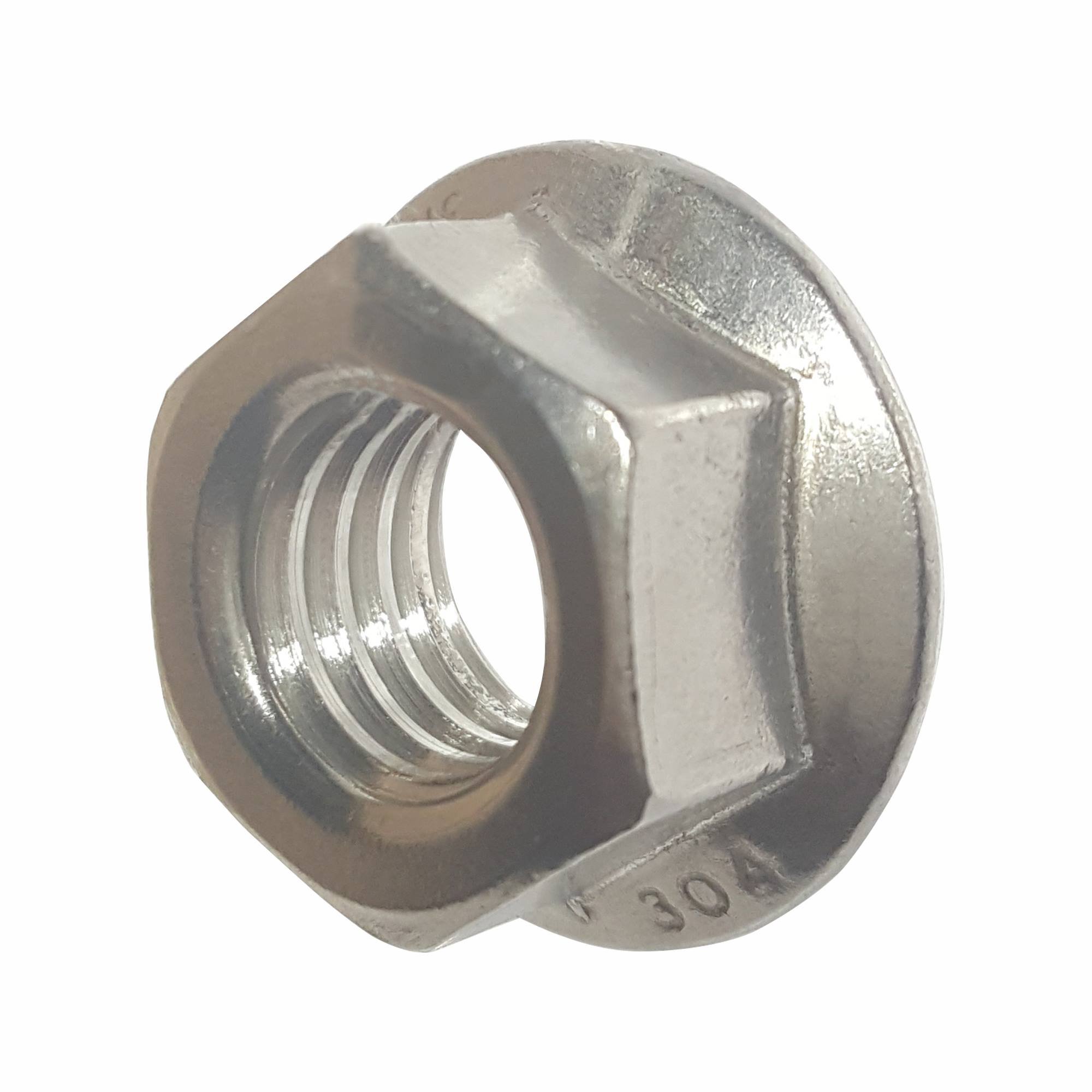 #10-32 Serrated Flange Nuts (100-Pack) - 18-8 Stainless Steel Hex Lock Nuts with Fine Plain Finish for Industrial, Automotive & Home DIY Projects - Perfect for Plumbing, Machinery Assembly & Equipment Maintenance