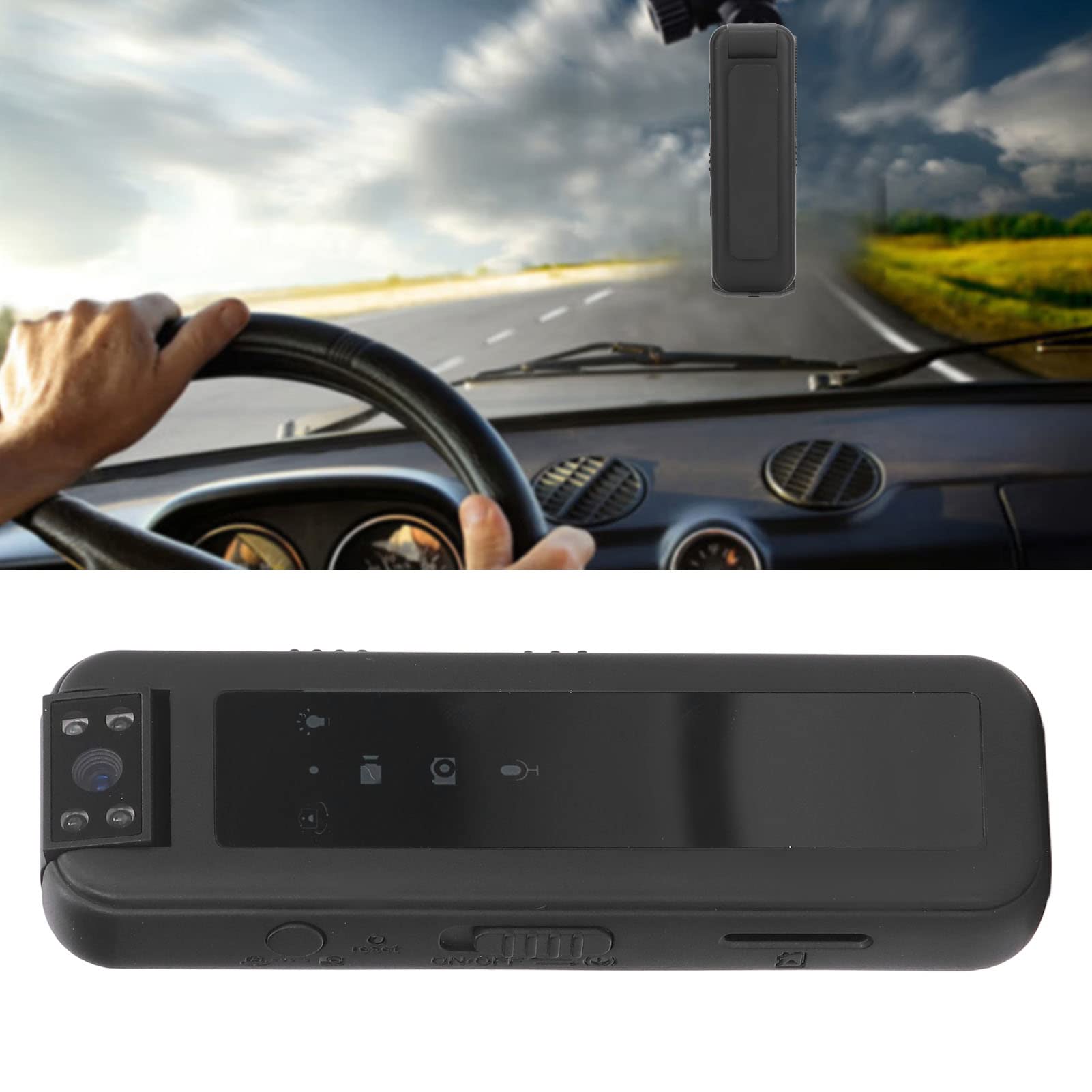 HOHXFYP Mini Body Camera 1080P HD - Wearable Security Camera with LED Light & 180° Rotating Lens for Police, Security Guards, Outdoor Adventures (Hiking, Cycling, Travel Recording)