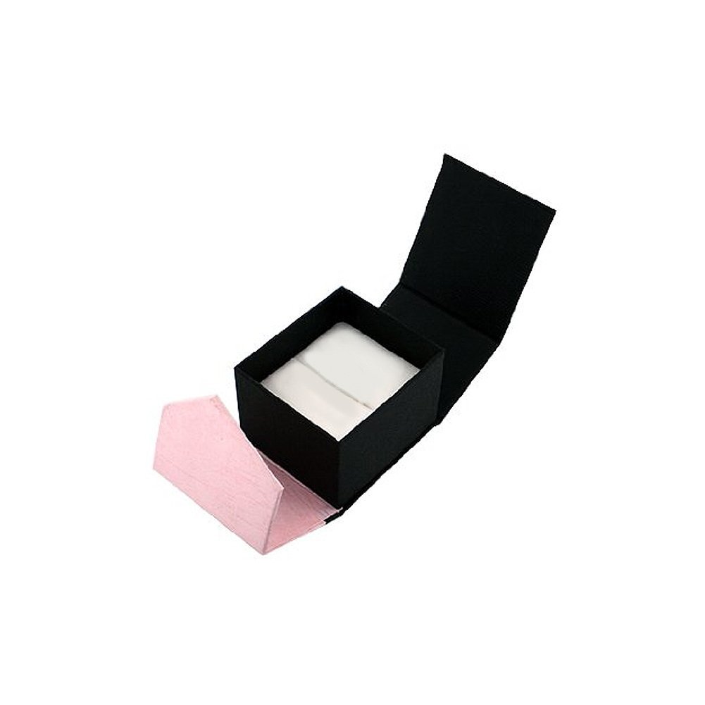 Elegant Black and Pink Jewelry Box for Rings - Perfect for Engagement, Wedding, and Gift Storage | Compact and Stylish Ring Holder Case for Home, Travel, and Special Occasions