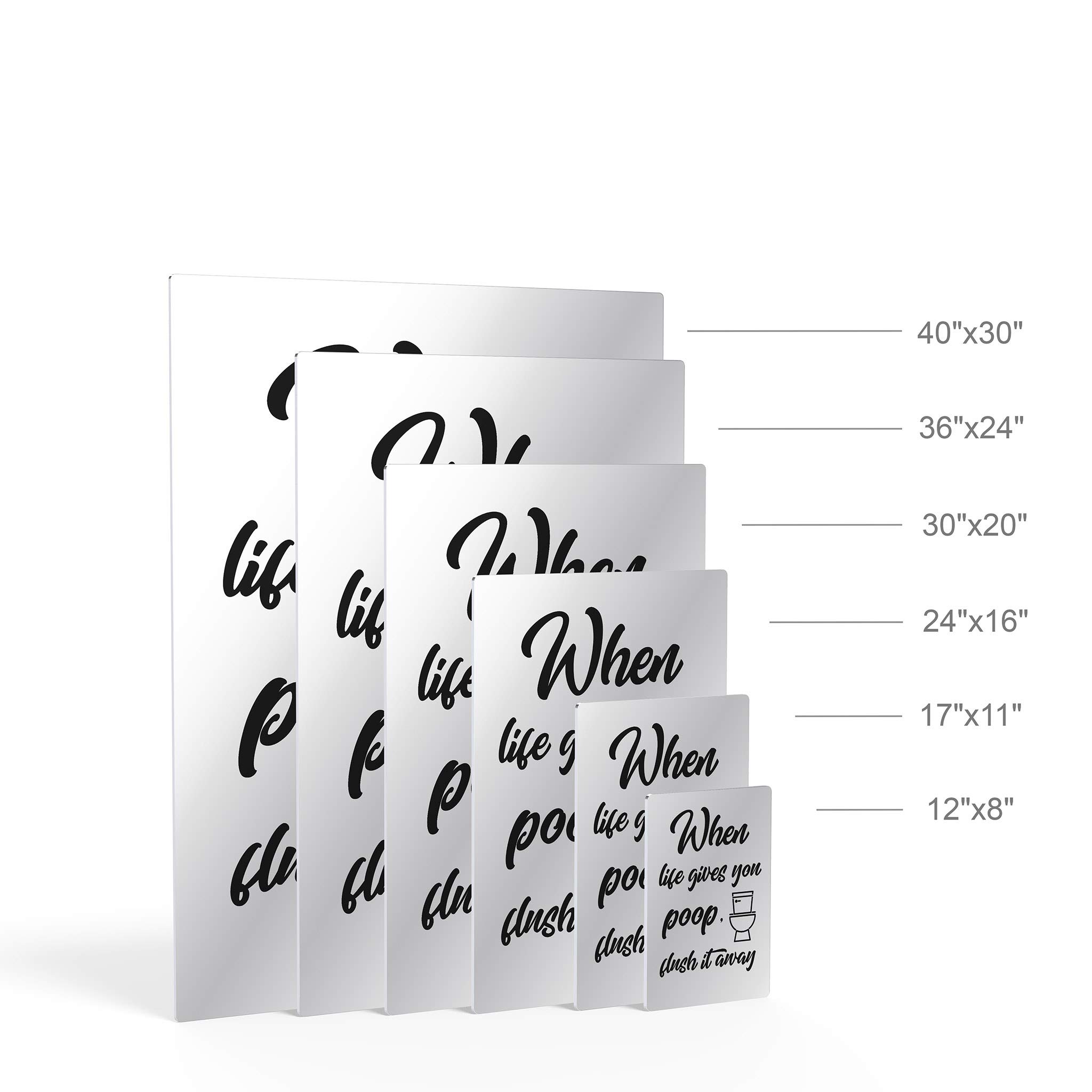 Funny Bathroom Wall Art - 'When Life Gives You Poop, Flush It Away' Metal Print Toilet Sign | 24x16 Inches | Ready to Hang | Made in USA | Perfect for Bathroom Decor, Housewarming Gifts & Humorous Home Office