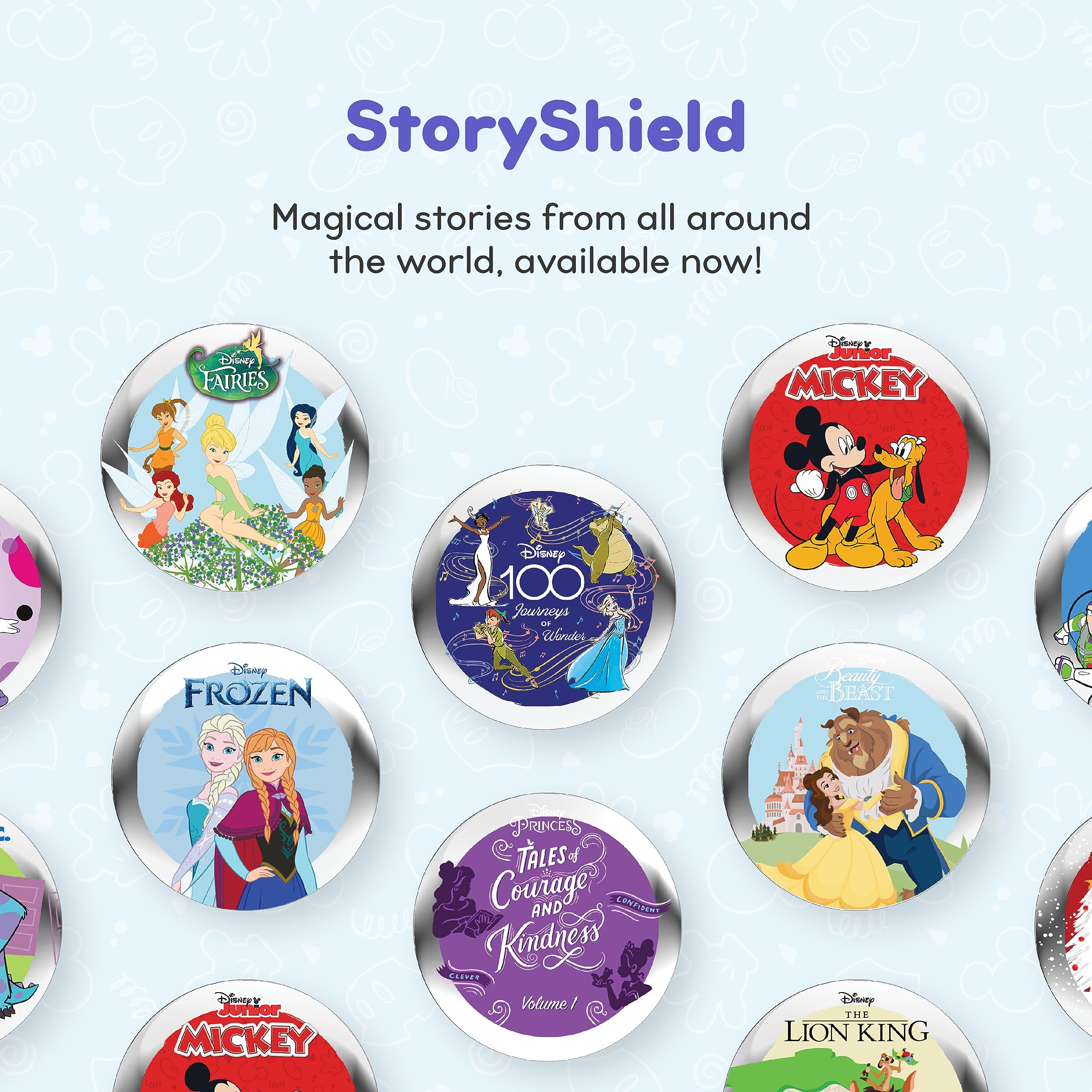 Disney StoryPhones - Foldable Bluetooth Kids Headphones with Mickey Mouse Story Disk | Wireless Learning Headset for Travel, Screen-Free Entertainment & Music | Perfect Gift for Boys & Girls (Light Blue) by Onanoff