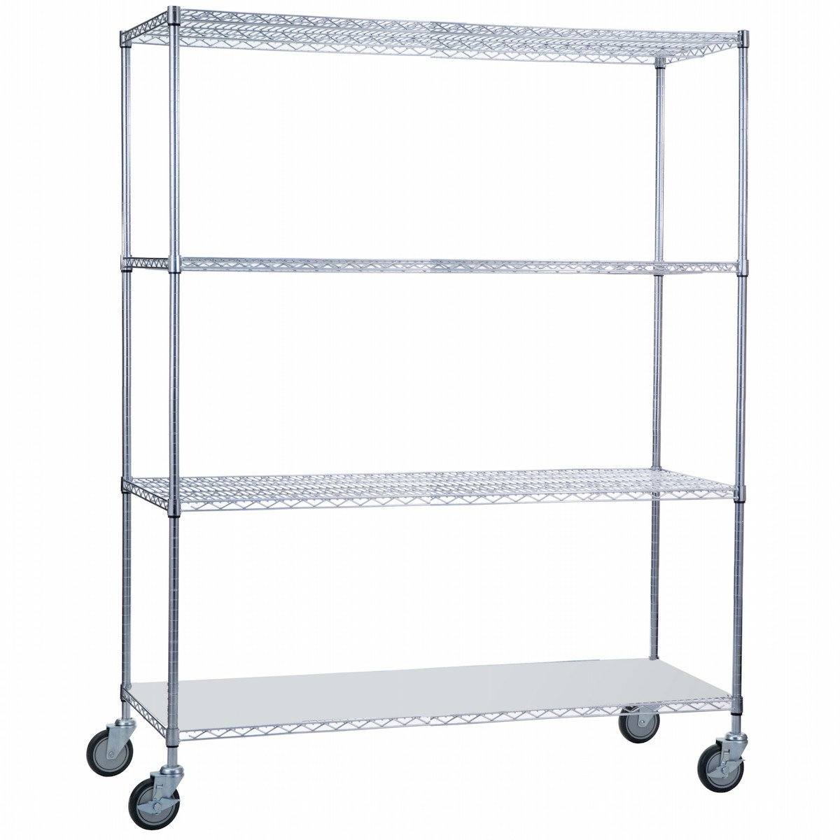 Heavy Duty Rolling Wire Shelving Cart 24