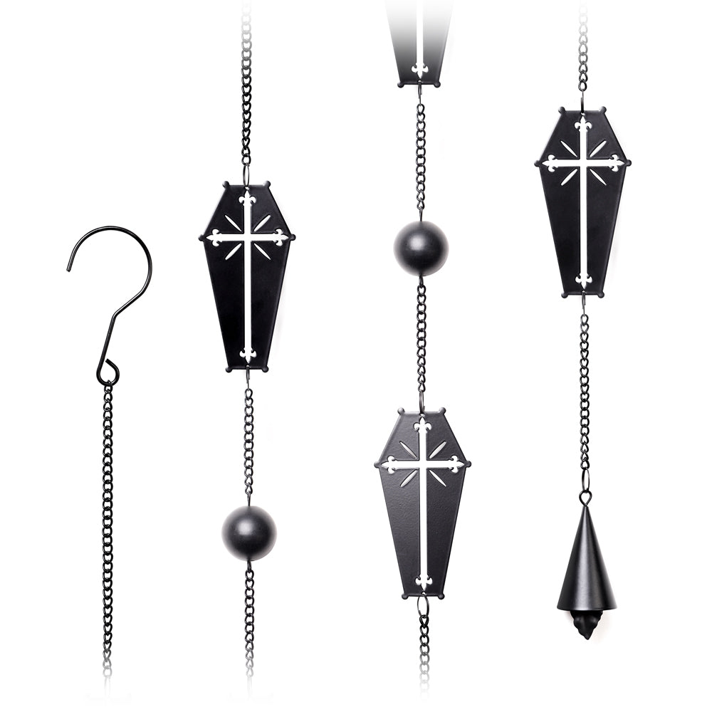 Gothic Coffin with Cross Hanging Decoration - Halloween, Home Decor, Gothic Style Jewelry Organizer for Necklaces & Rings