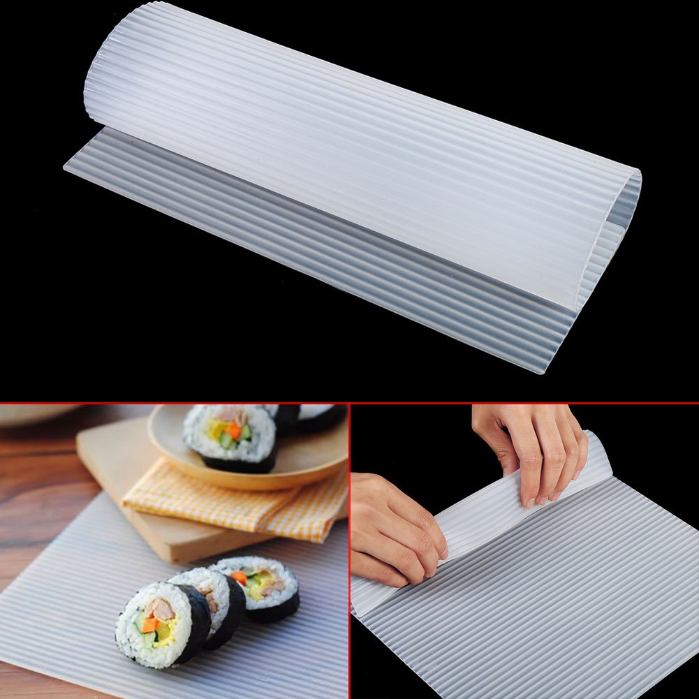 Premium Non-Stick Silicone Sushi Rolling Mat - Reusable, Washable DIY Sushi Maker Kit for Home Kitchen | Perfect for Making California Rolls, Hand Rolls & Sushi Cones at Home