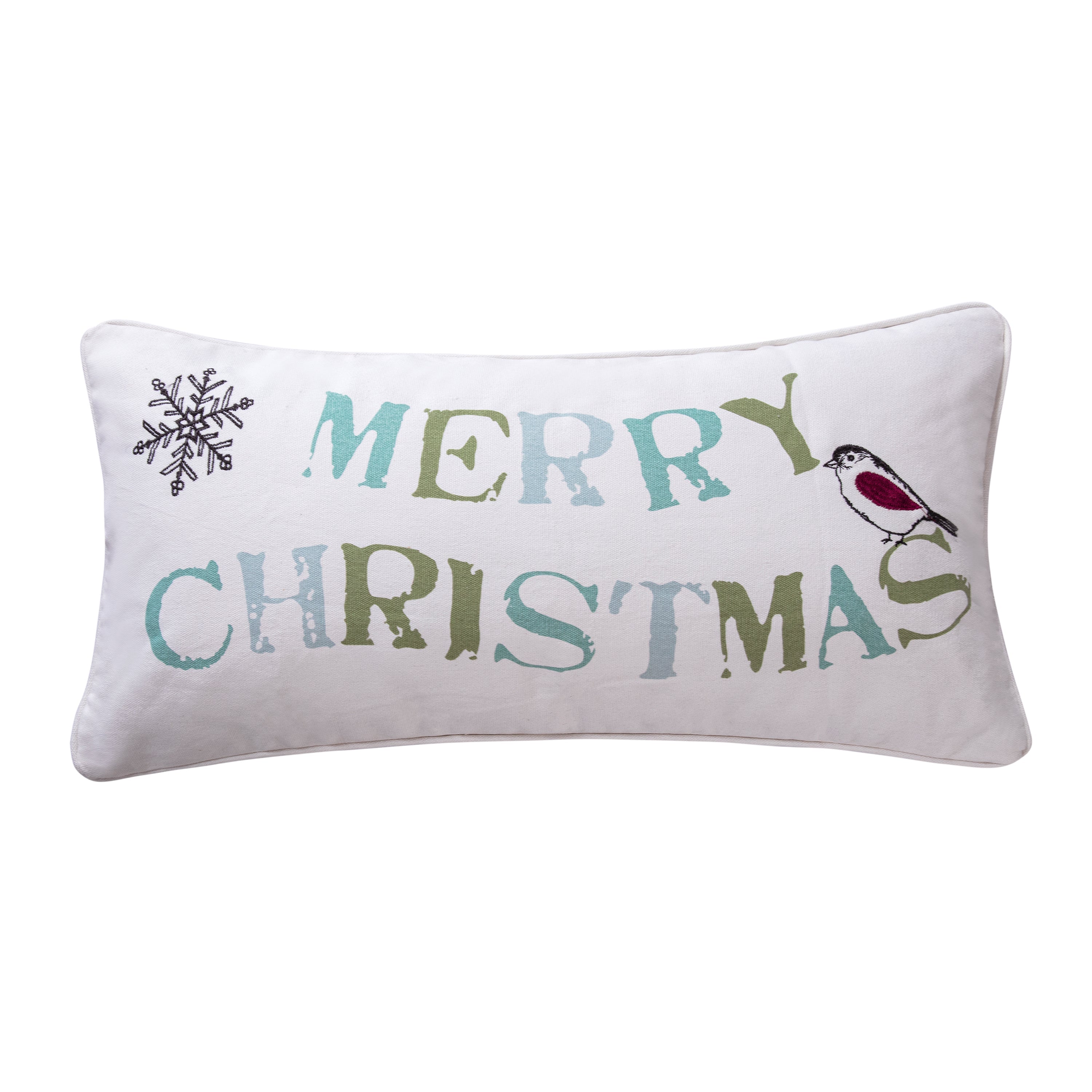 Holly Merry Christmas Throw Pillow Cover - Festive Holiday Home Decor for Sofa, Couch & Bed - Perfect for Christmas Party, Winter Decorations & Cozy Seasonal Ambiance