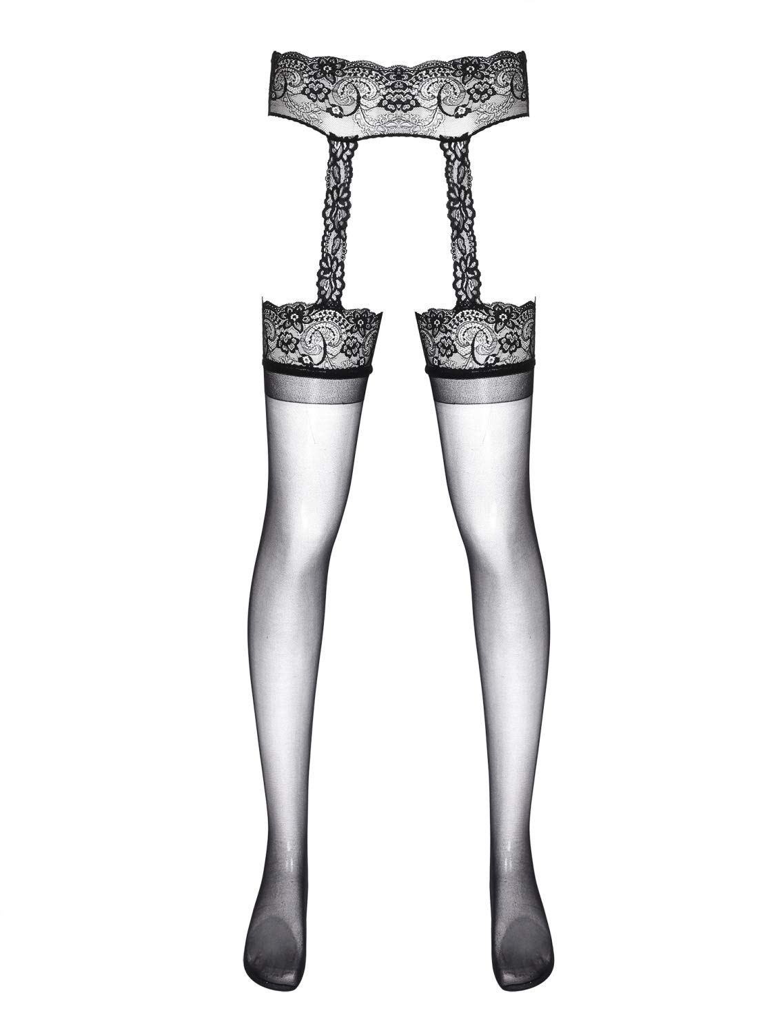 Sexy Fishnet Elastic High Waist Stockings for Women - Sheer Lingerie Garter Belt Suspender Pantyhose - Perfect for Valentine's Day, Bridal, Boudoir & Cosplay Outfits