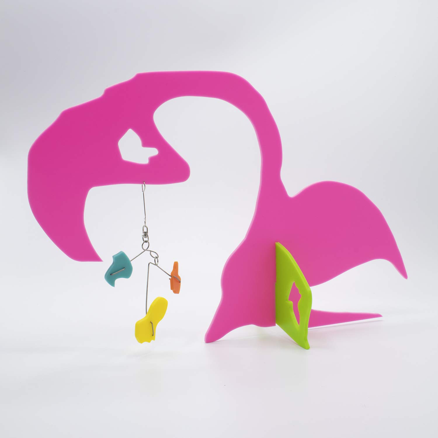 Abstract Modern Art Flamingo Bird Sculpture - Cute Animal Home Decor - Midcentury Modern Stabiles - Unique Gift for Art Lovers - Perfect for Living Room, Office, or Garden Decoration