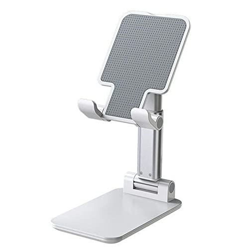 Premium Metal Phone Stand for Desk - Adjustable & Foldable Tablet Holder with Extendable Arm, Perfect for Home Office, Video Calls, and Hands-Free Viewing